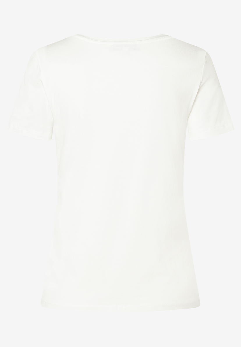 Ein weißes, schlichtes MORE & MORE T-Shirt mit kurzen Ärmeln und Jersey-Material. Ein weißes, schlichtes MORE & MORE T-Shirt mit kurzen Ärmeln und Jersey-Material.