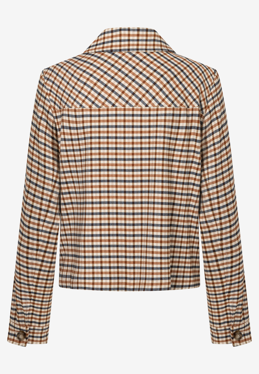 MORE & MORE Blazer in Beige mit braun-blauen Karos und geknöpften Manschetten, weiche Webware für hohen Tragekomfort. MORE & MORE Blazer in Beige mit braun-blauen Karos und geknöpften Manschetten, weiche Webware für hohen Tragekomfort.