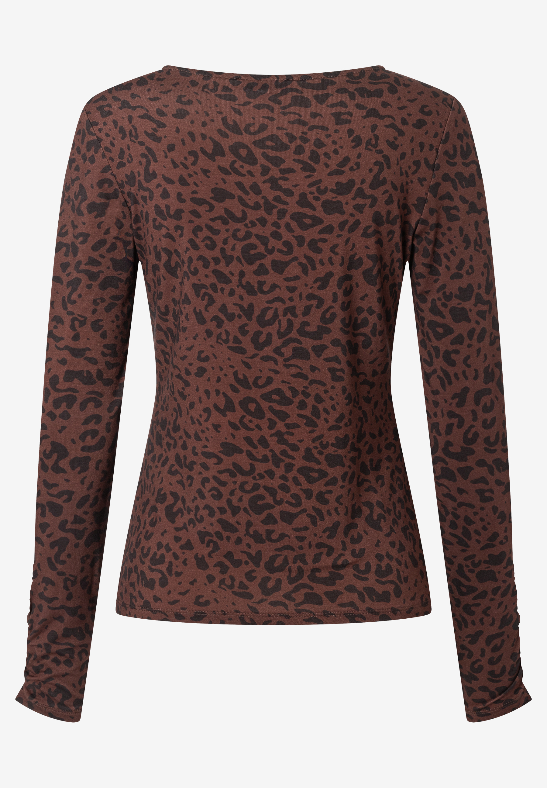 MORE & MORE Langarmshirt aus Jersey mit braunem Leopardenmuster, elastisch und hautfreundlich. MORE & MORE Langarmshirt aus Jersey mit braunem Leopardenmuster, elastisch und hautfreundlich.