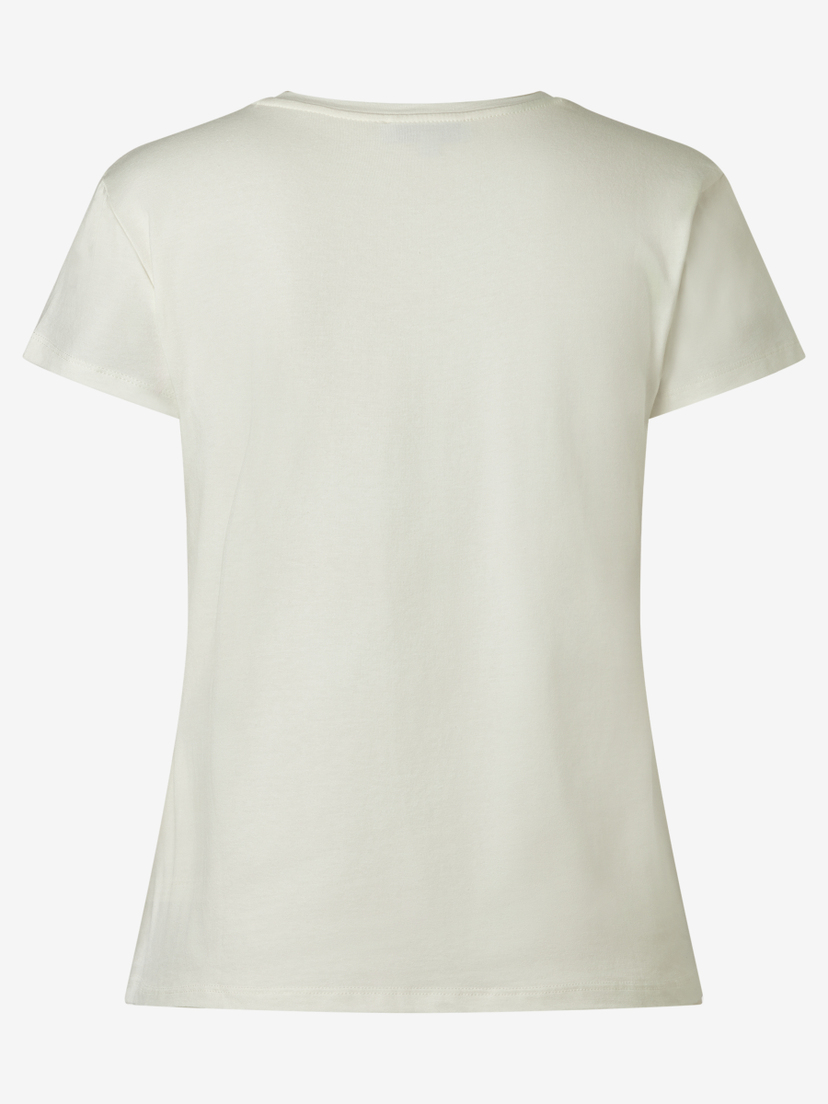 Ein weißes MORE & MORE T-Shirt mit Jersey-Material, von hinten fotografiert. Ein weißes MORE & MORE T-Shirt mit Jersey-Material, von hinten fotografiert.
