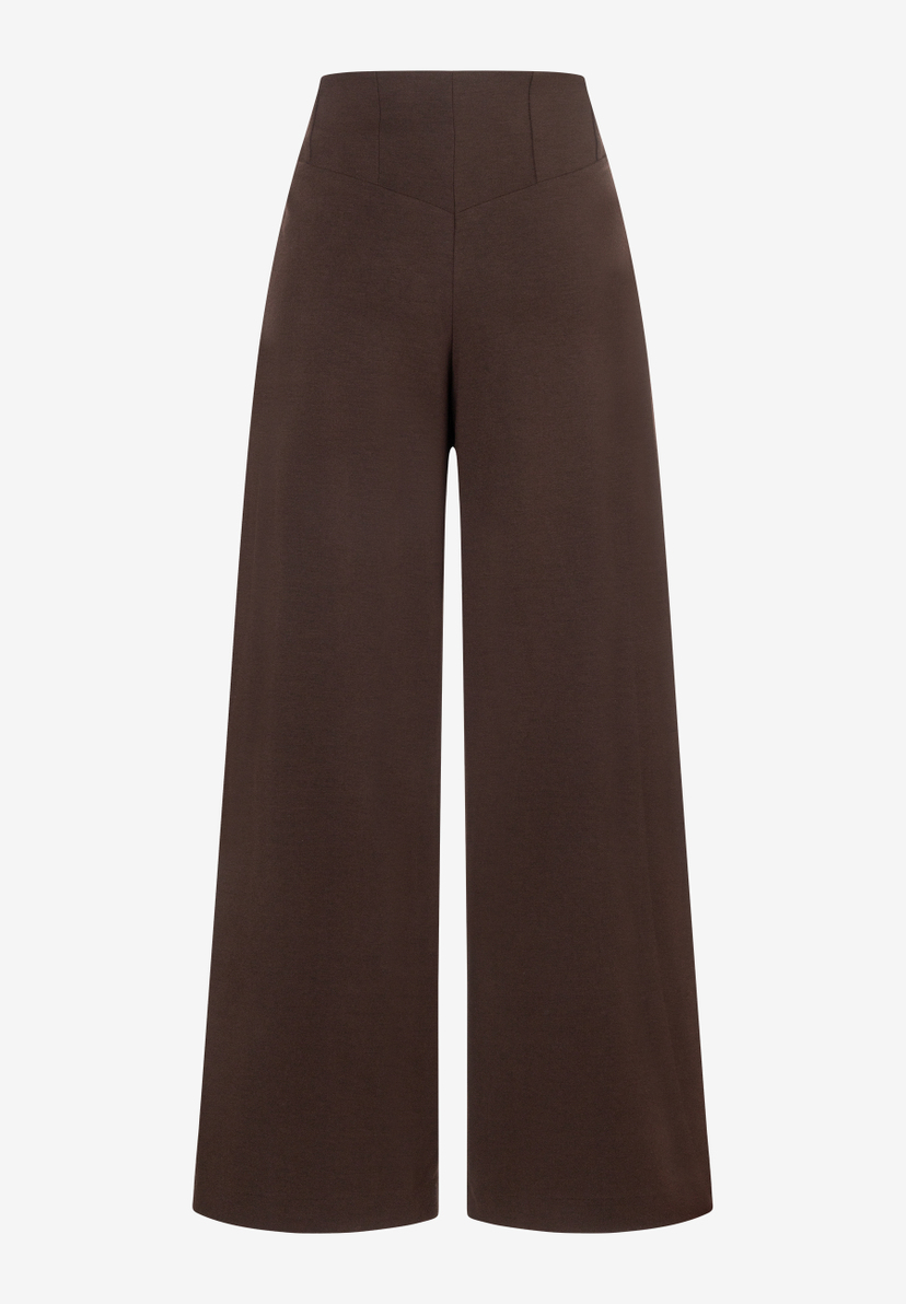 MORE & MORE Damenhose in Braun. Die Jeans hat ein weites Bein und einen hohen Bund. MORE & MORE Damenhose in Braun. Die Jeans hat ein weites Bein und einen hohen Bund.