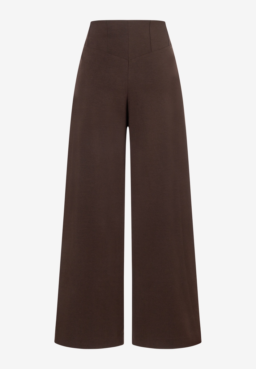 MORE & MORE Damenhose in Braun. Die Jeans hat ein weites Bein und einen hohen Bund. MORE & MORE Damenhose in Braun. Die Jeans hat ein weites Bein und einen hohen Bund.