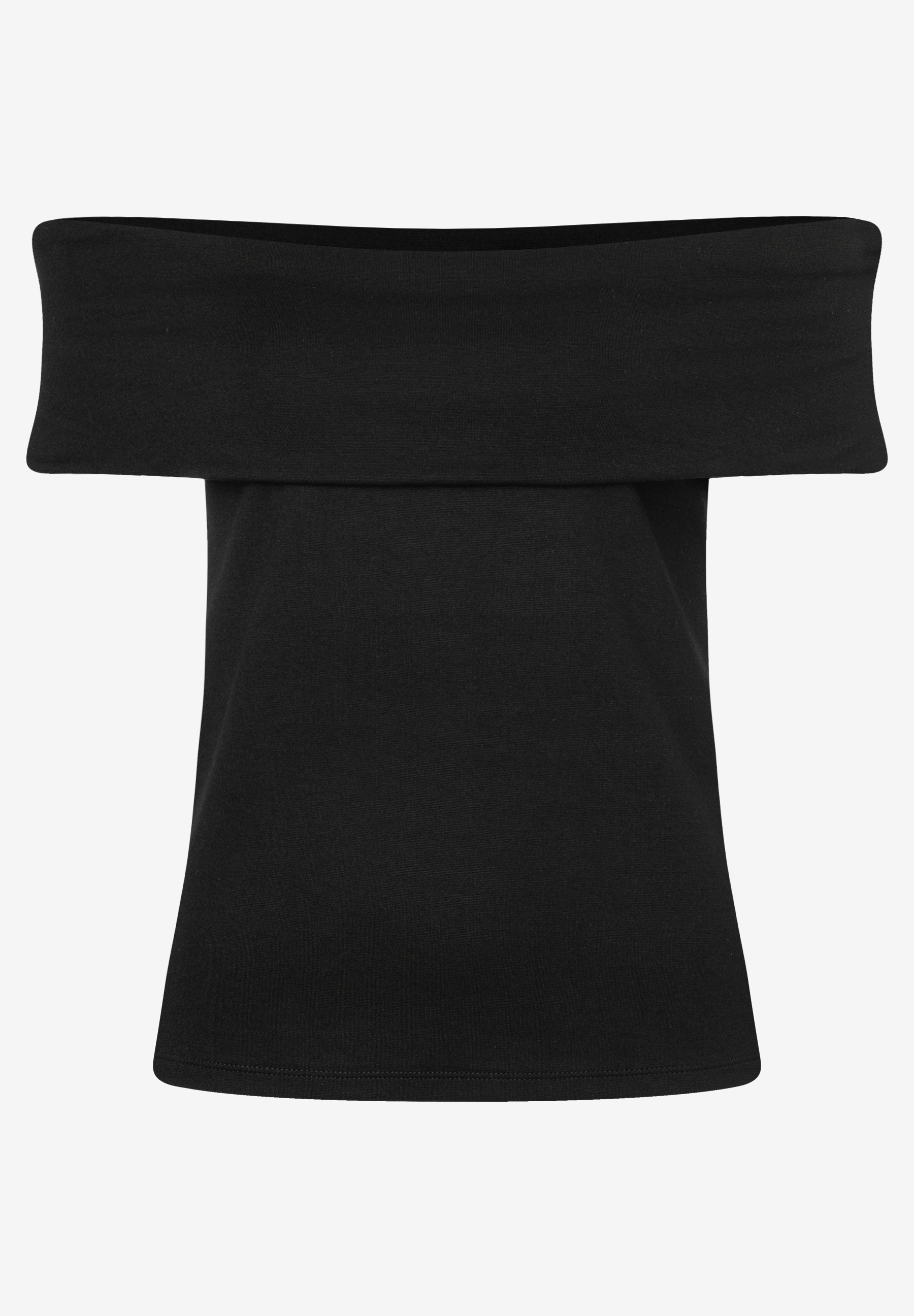 MORE & MORE schwarzes Carmen-Top aus Jersey, das einen bequemen, elastischen und hautfreundlichen Tragekomfort bietet. MORE & MORE schwarzes Carmen-Top aus Jersey, das einen bequemen, elastischen und hautfreundlichen Tragekomfort bietet.