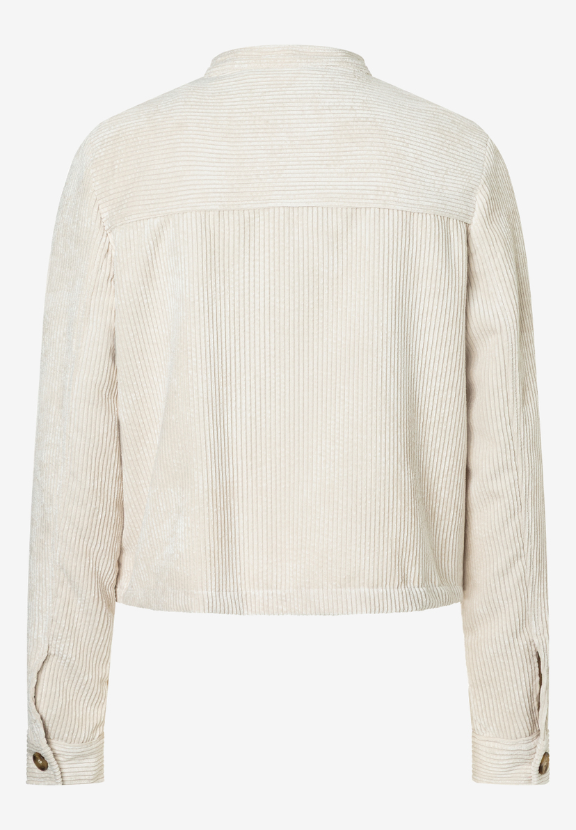 Rückenansicht einer MORE & MORE Cordjacke, Oberteil mit Knopfleiste an Ärmelmanschetten. Rückenansicht einer MORE & MORE Cordjacke, Oberteil mit Knopfleiste an Ärmelmanschetten.