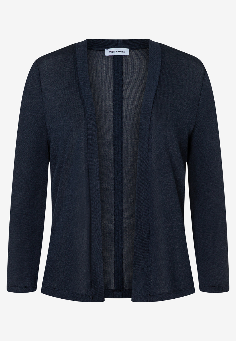 Eine marineblaue Strickjacke von MORE & MORE mit langen Ärmeln. Eine marineblaue Strickjacke von MORE & MORE mit langen Ärmeln.