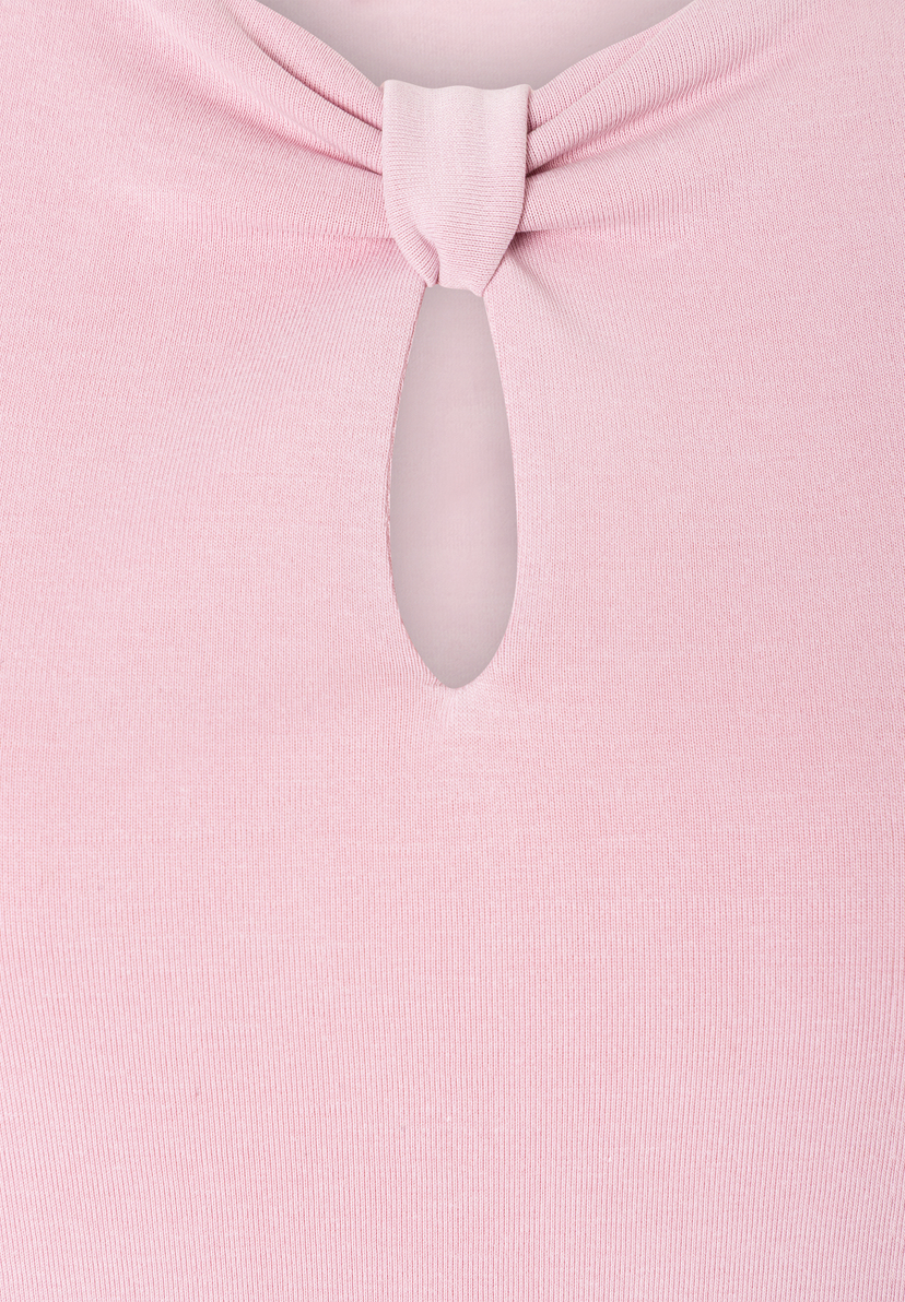 MORE & MORE Jersey-Oberteil in Zartrosa mit gerafftem Rundhalsausschnitt und Cut-Out MORE & MORE Jersey-Oberteil in Zartrosa mit gerafftem Rundhalsausschnitt und Cut-Out