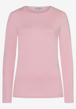 MORE & MORE rosafarbenes Jersey Langarmshirt. Angenehmer Tragekomfort, hautfreundlich & elastisch.