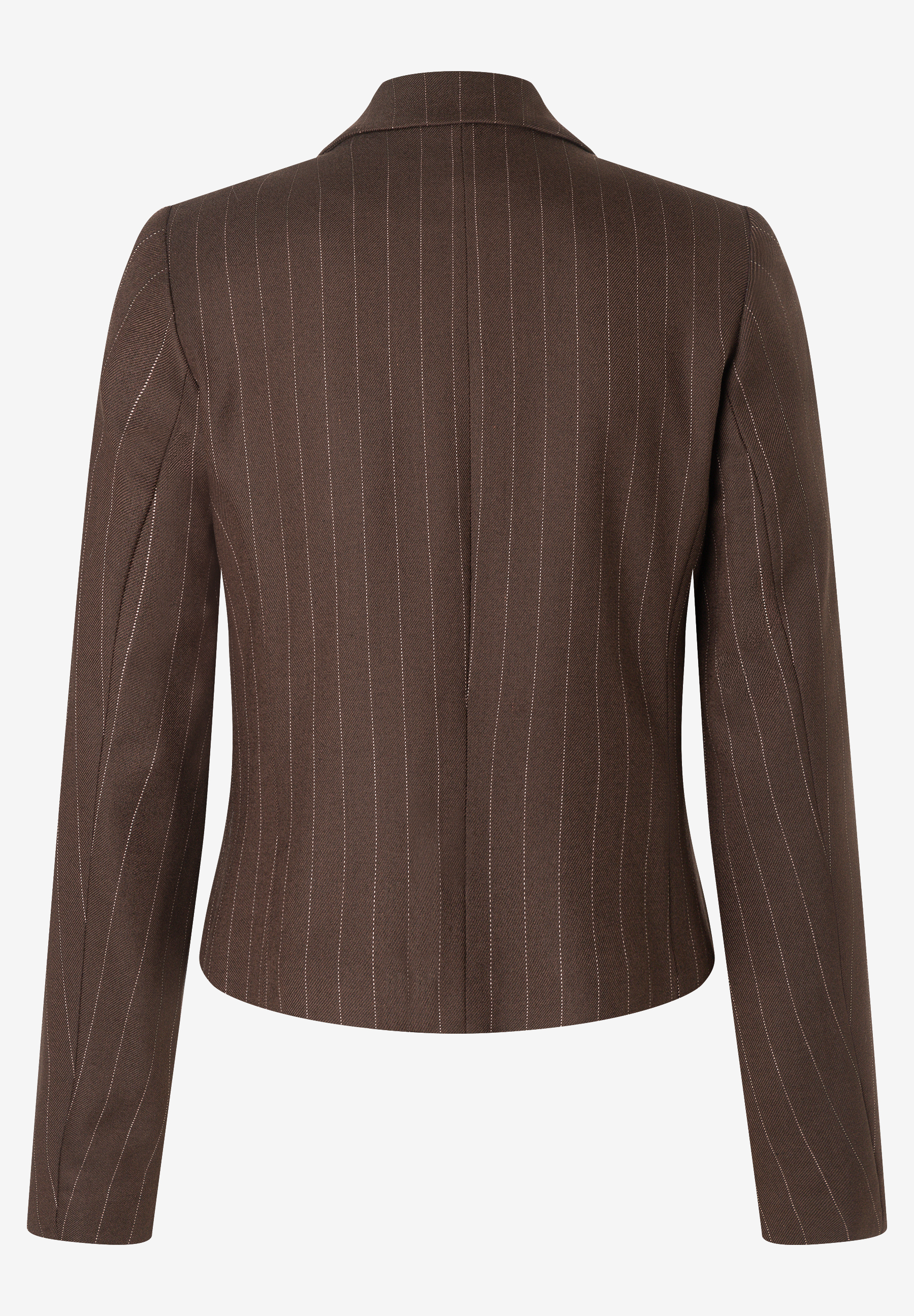 MORE & MORE Blazer in Dunkelbraun mit feinen Nadelstreifen, die dem Design eine klassische Note verleihen. MORE & MORE Blazer in Dunkelbraun mit feinen Nadelstreifen, die dem Design eine klassische Note verleihen.