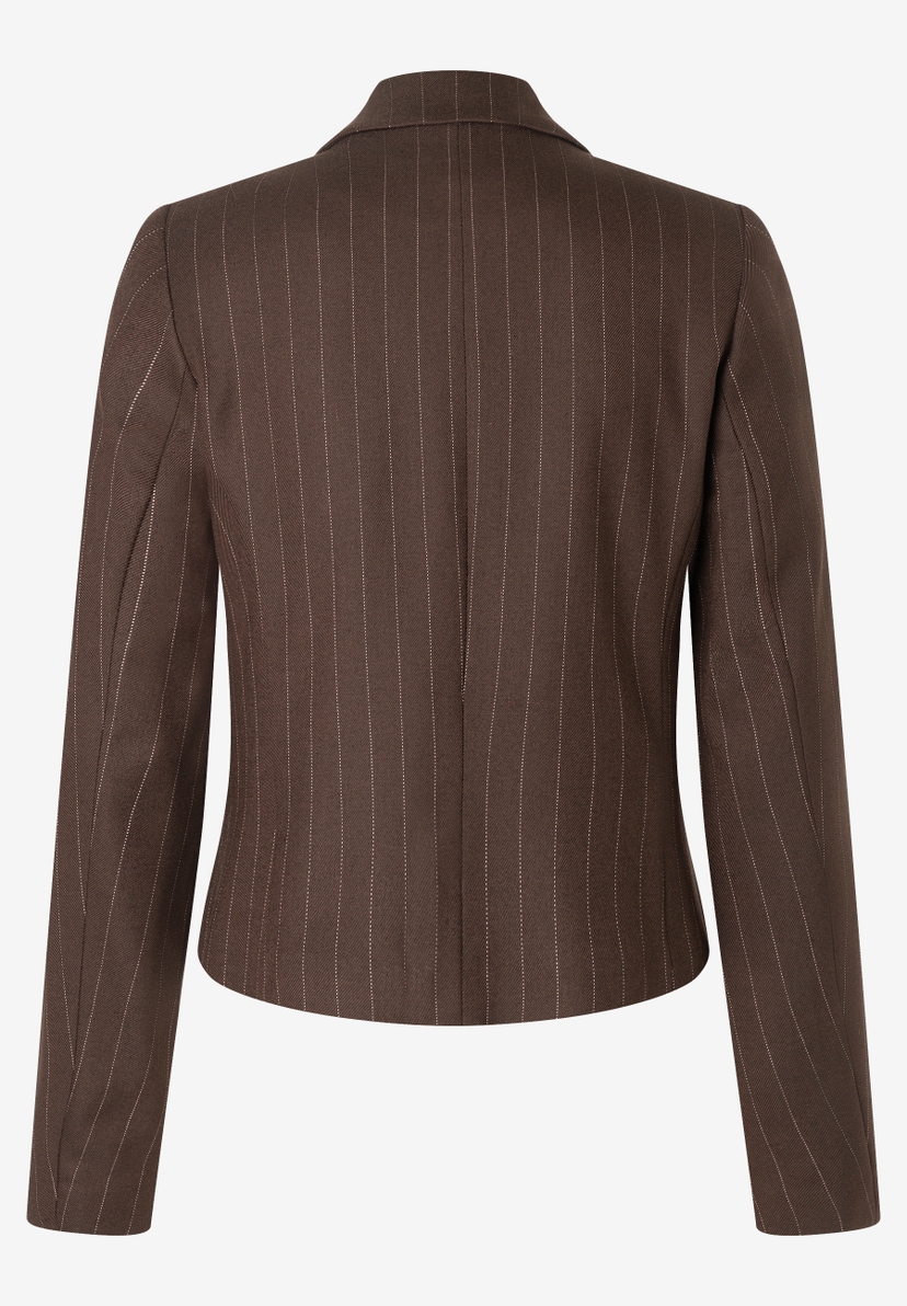 MORE & MORE Blazer in Dunkelbraun mit feinen Nadelstreifen, die dem Design eine klassische Note verleihen. MORE & MORE Blazer in Dunkelbraun mit feinen Nadelstreifen, die dem Design eine klassische Note verleihen.
