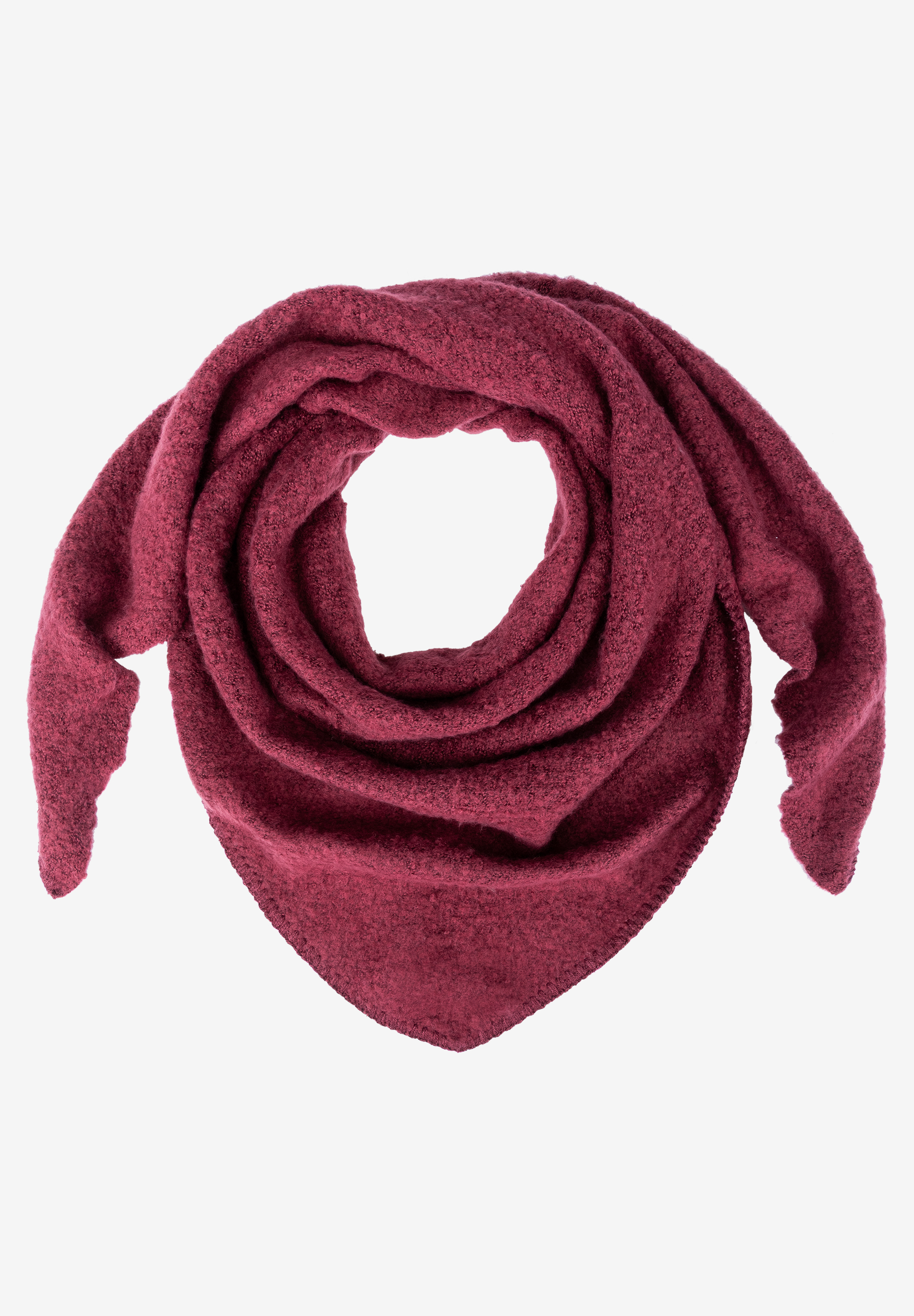 MORE & MORE Accessoires: warmer, bordeauxroter Loop-Schal, dessen Enden spitz zulaufen.