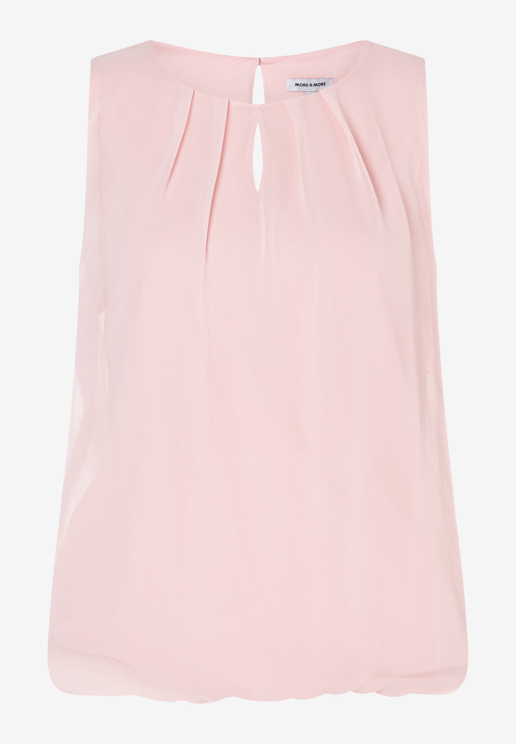 MORE & MORE Chiffonbluse in Rosa mit Raffungen am Ausschnitt. Kurzärmlig und elastisch für angenehmen Tragekomfort. MORE & MORE Chiffonbluse in Rosa mit Raffungen am Ausschnitt. Kurzärmlig und elastisch für angenehmen Tragekomfort.