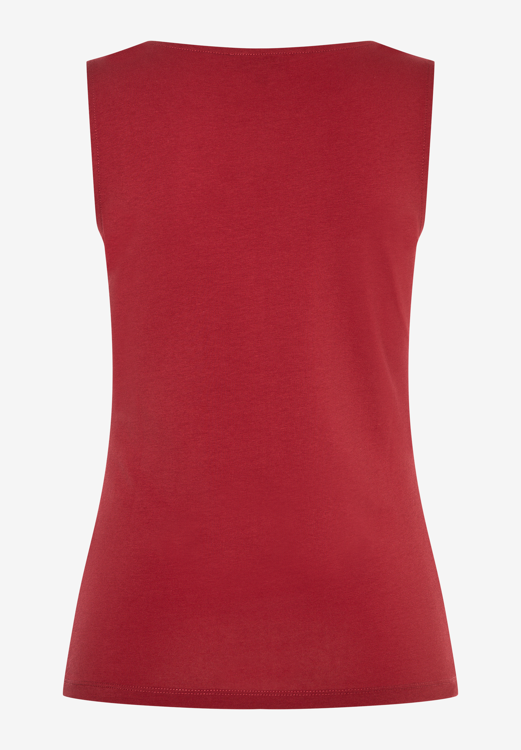 MORE & MORE rotes Jersey-Top, ärmellos, mit Rundhalsausschnitt und geradem Saum für angenehmen Tragekomfort. MORE & MORE rotes Jersey-Top, ärmellos, mit Rundhalsausschnitt und geradem Saum für angenehmen Tragekomfort.