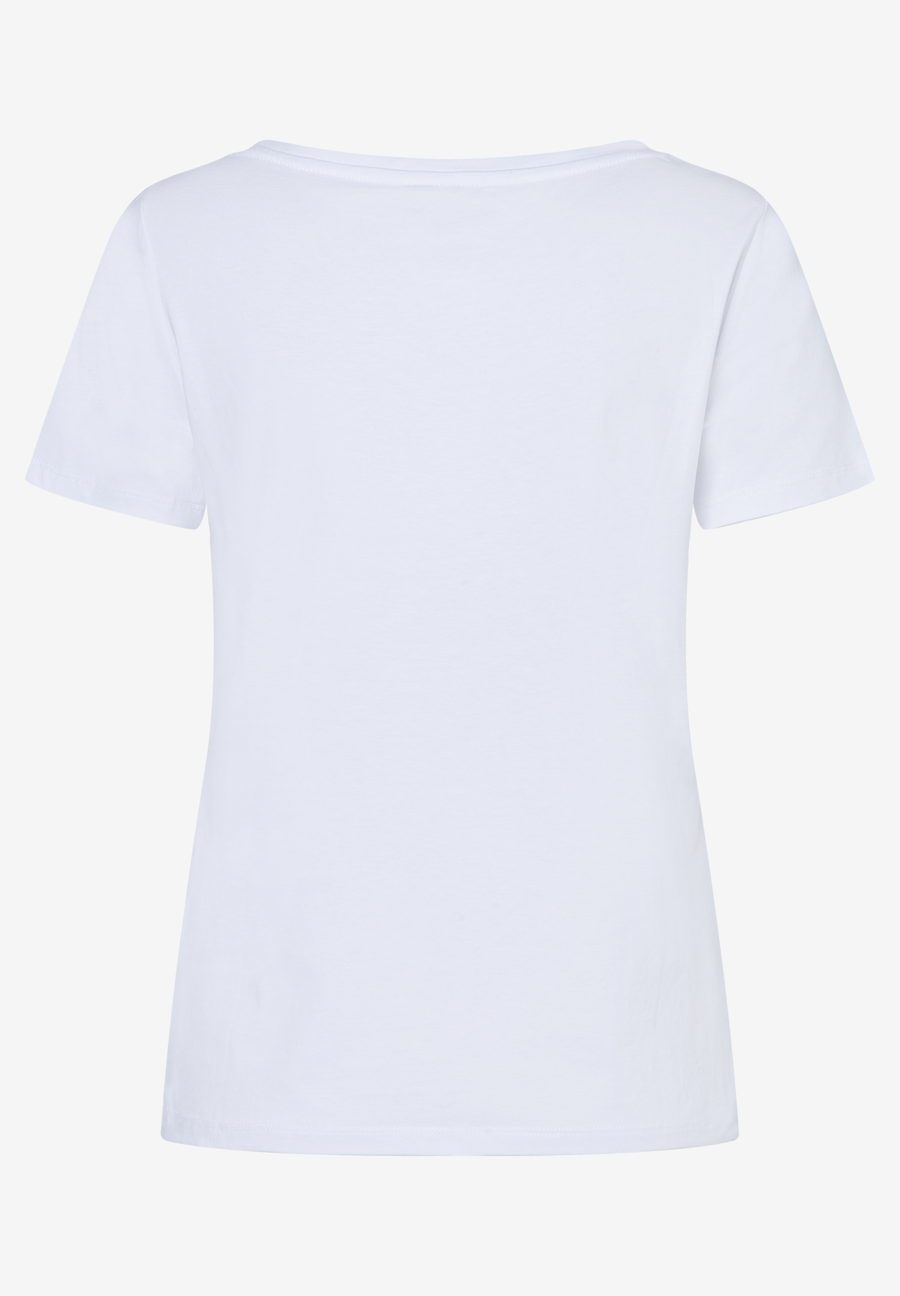 Ein weißes MORE & MORE T-Shirt mit Jersey-Material und kurzem Arm, das angenehm und hautfreundlich ist.