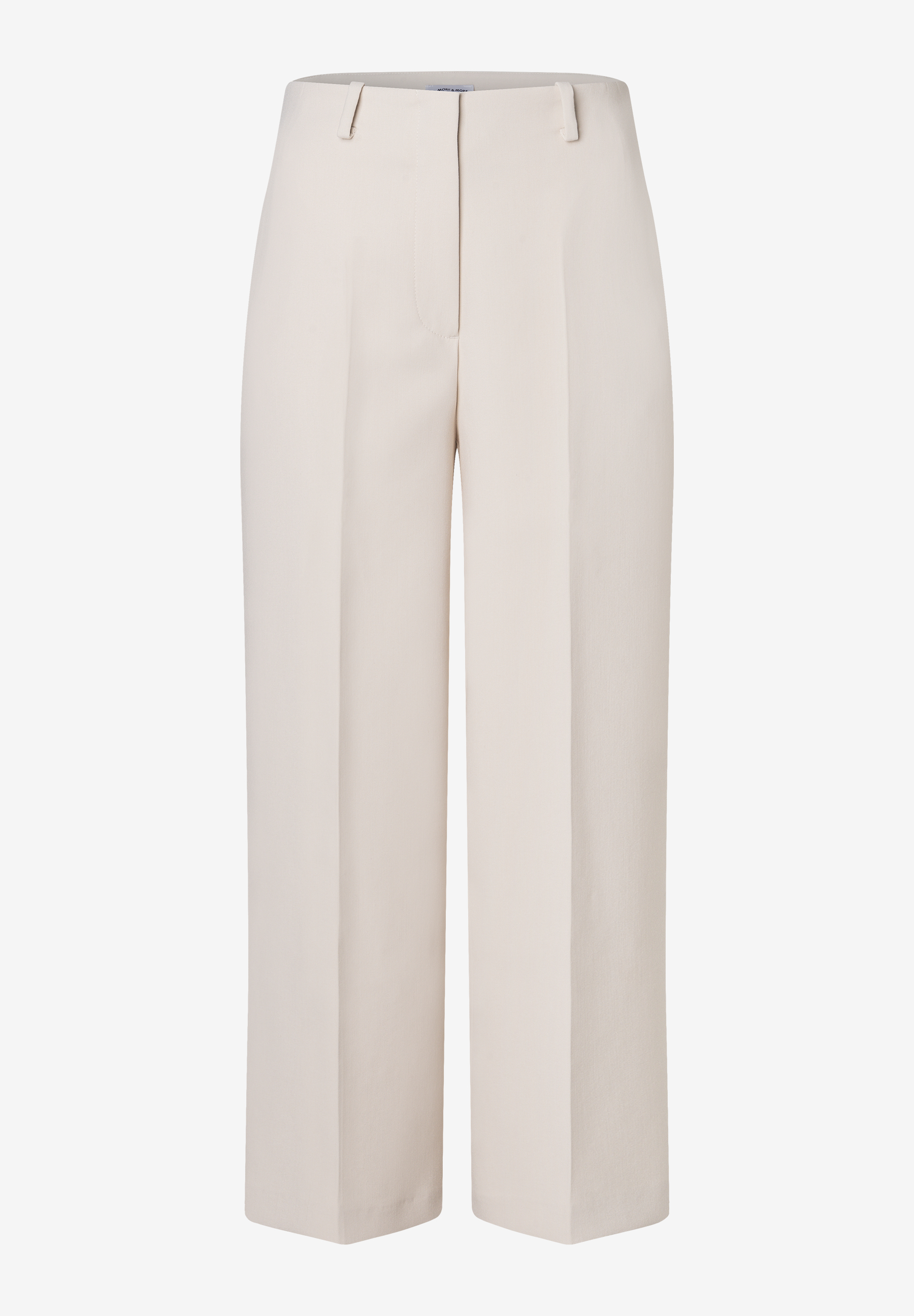 MORE & MORE Jeans: Helle beigefarbene, gerade geschnittene Hose mit Bügelfalte. Perfekt für einen eleganten Look.
