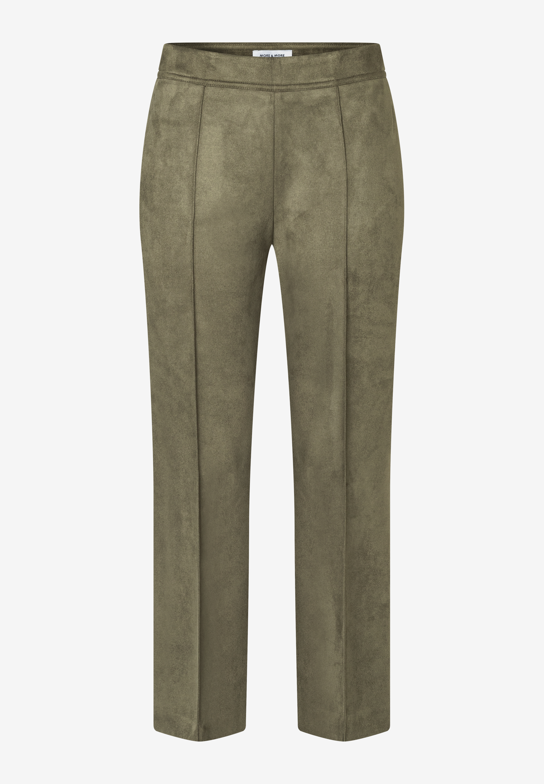 Eine MORE & MORE Hose/Jeans aus Kunstleder in Olivgrün, angenehm weich im Griff. Eine MORE & MORE Hose/Jeans aus Kunstleder in Olivgrün, angenehm weich im Griff.