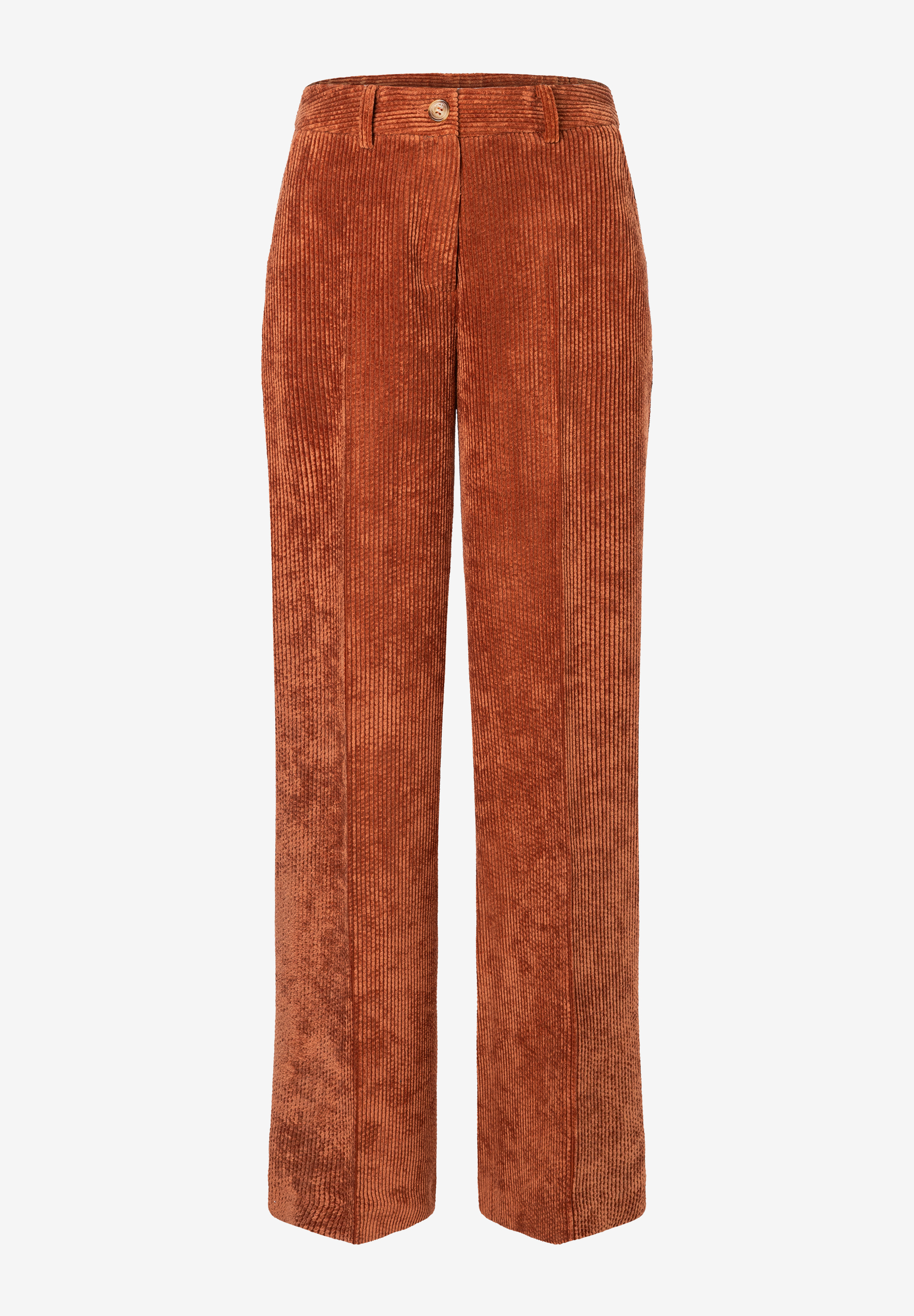 MORE & MORE Damen-Jeans aus rostbraunem Cord. Die Hose hat einen Knopfverschluss mit Reißverschluss und Gürtelschlaufen. MORE & MORE Damen-Jeans aus rostbraunem Cord. Die Hose hat einen Knopfverschluss mit Reißverschluss und Gürtelschlaufen.