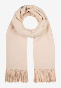 MORE & MORE Accessoire: Ein beiger Schal aus weichem Material, der locker gerafft und vertikal ausgelegt ist.