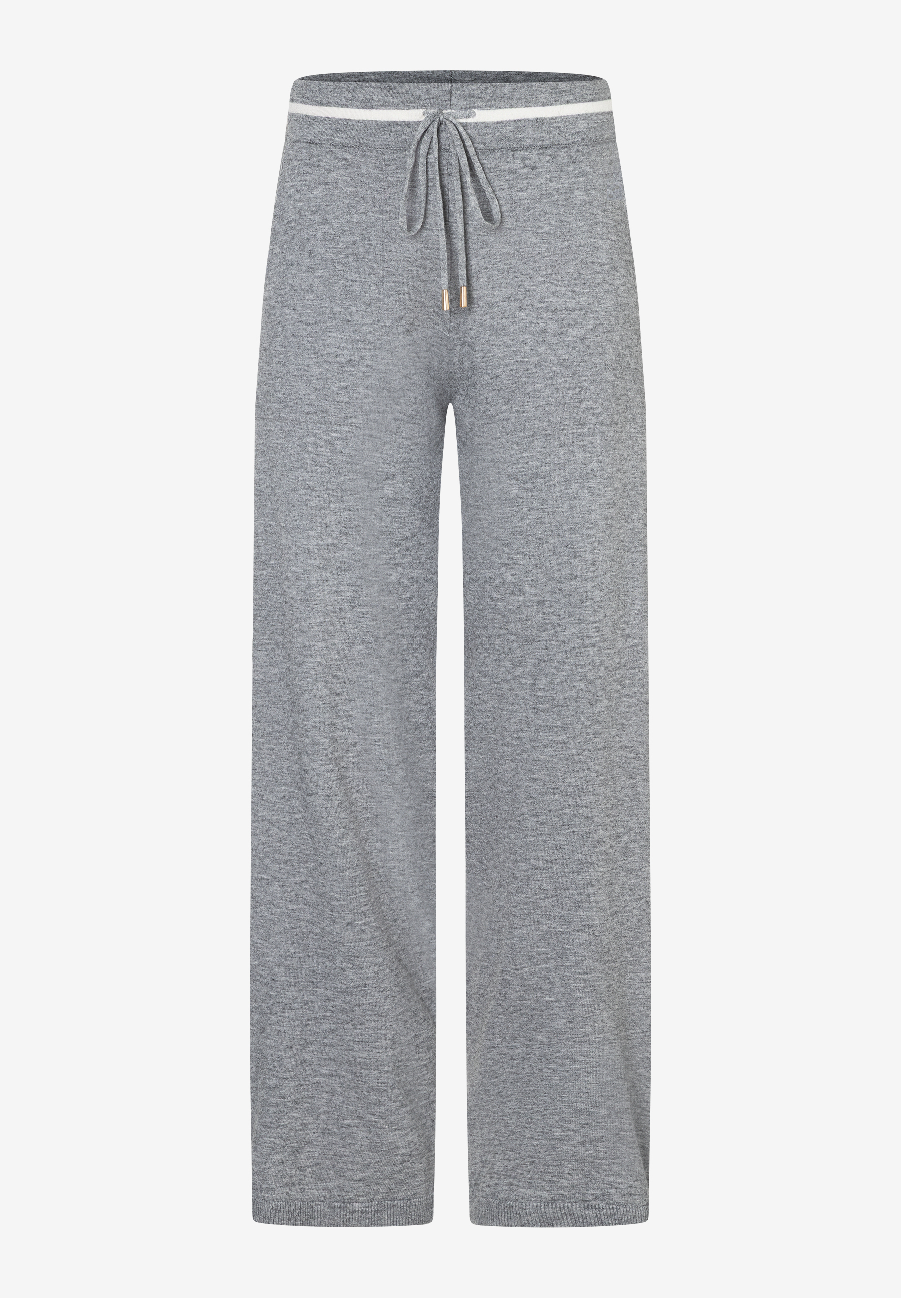 Graue Feinstrick-Hose von MORE & MORE mit weichem Griff und elastischem Bund mit Kordelzug. Graue Feinstrick-Hose von MORE & MORE mit weichem Griff und elastischem Bund mit Kordelzug.