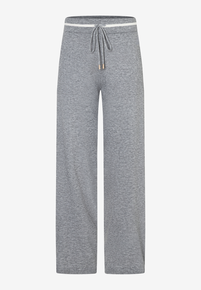 Graue Feinstrick-Hose von MORE & MORE mit weichem Griff und elastischem Bund mit Kordelzug. Graue Feinstrick-Hose von MORE & MORE mit weichem Griff und elastischem Bund mit Kordelzug.