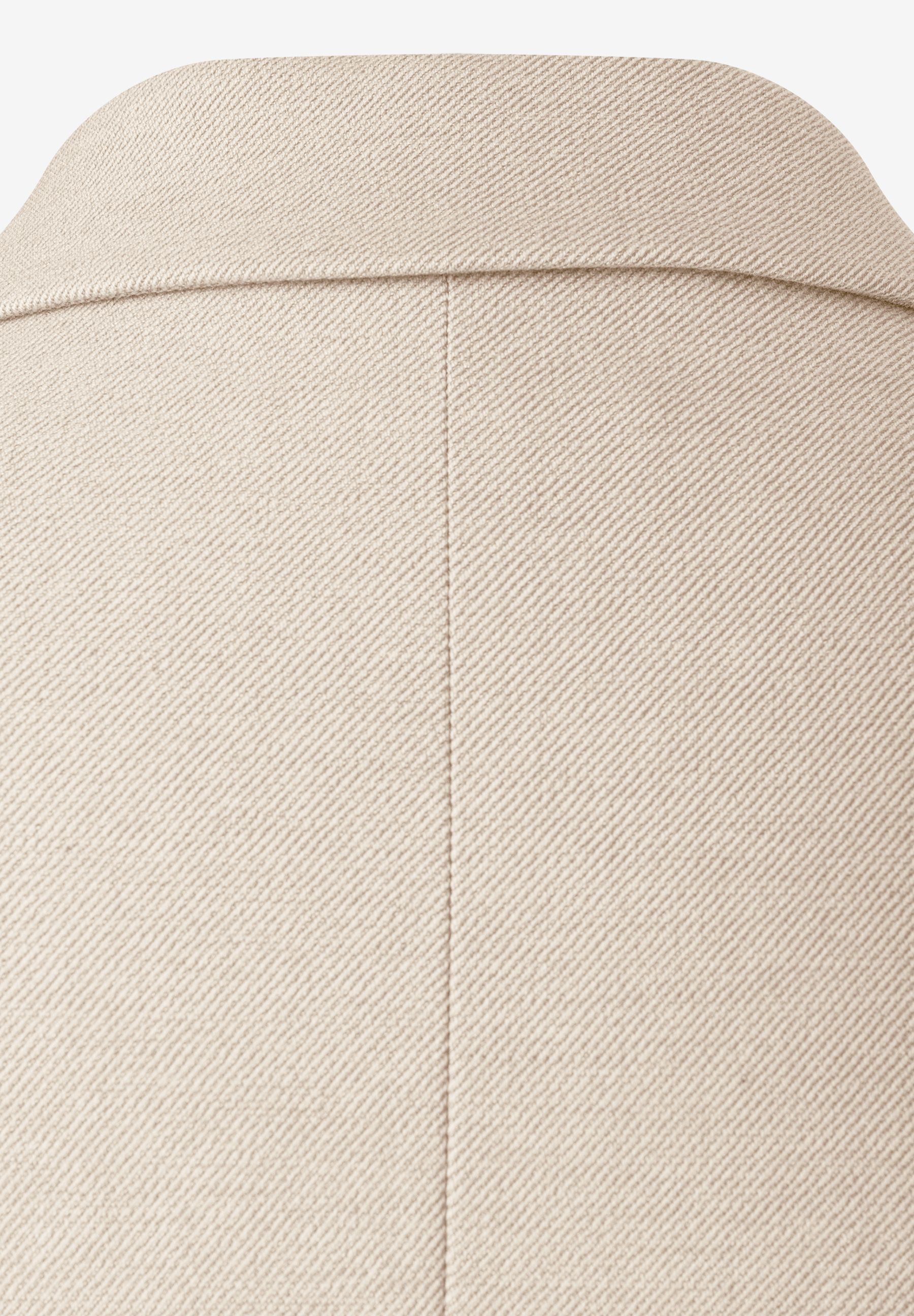 MORE & MORE Blazer in Beige, Webware, detaillierte Ansicht der feinen diagonalen Webstruktur am Kragen und Rücken MORE & MORE Blazer in Beige, Webware, detaillierte Ansicht der feinen diagonalen Webstruktur am Kragen und Rücken