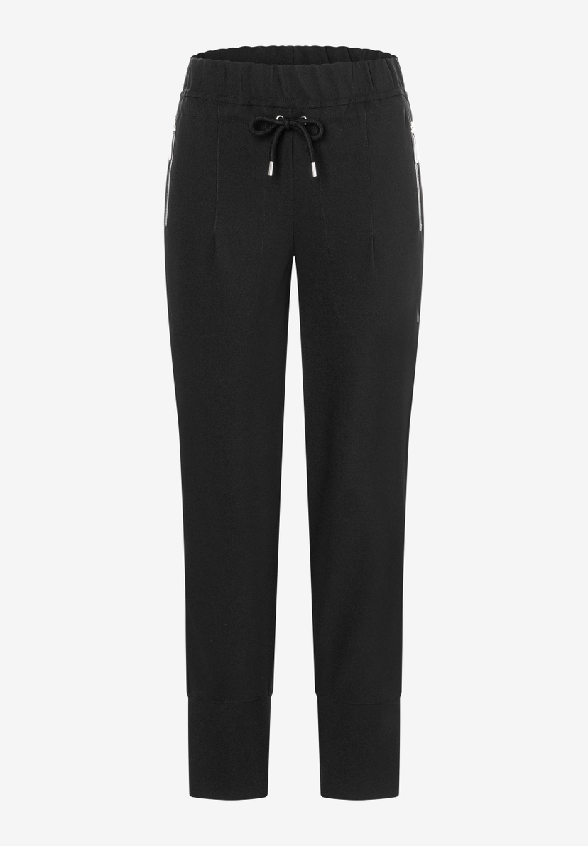 Schwarze MORE & MORE Hose/Jeans mit Kordelzug und Reißverschlüssen. Schwarze MORE & MORE Hose/Jeans mit Kordelzug und Reißverschlüssen.