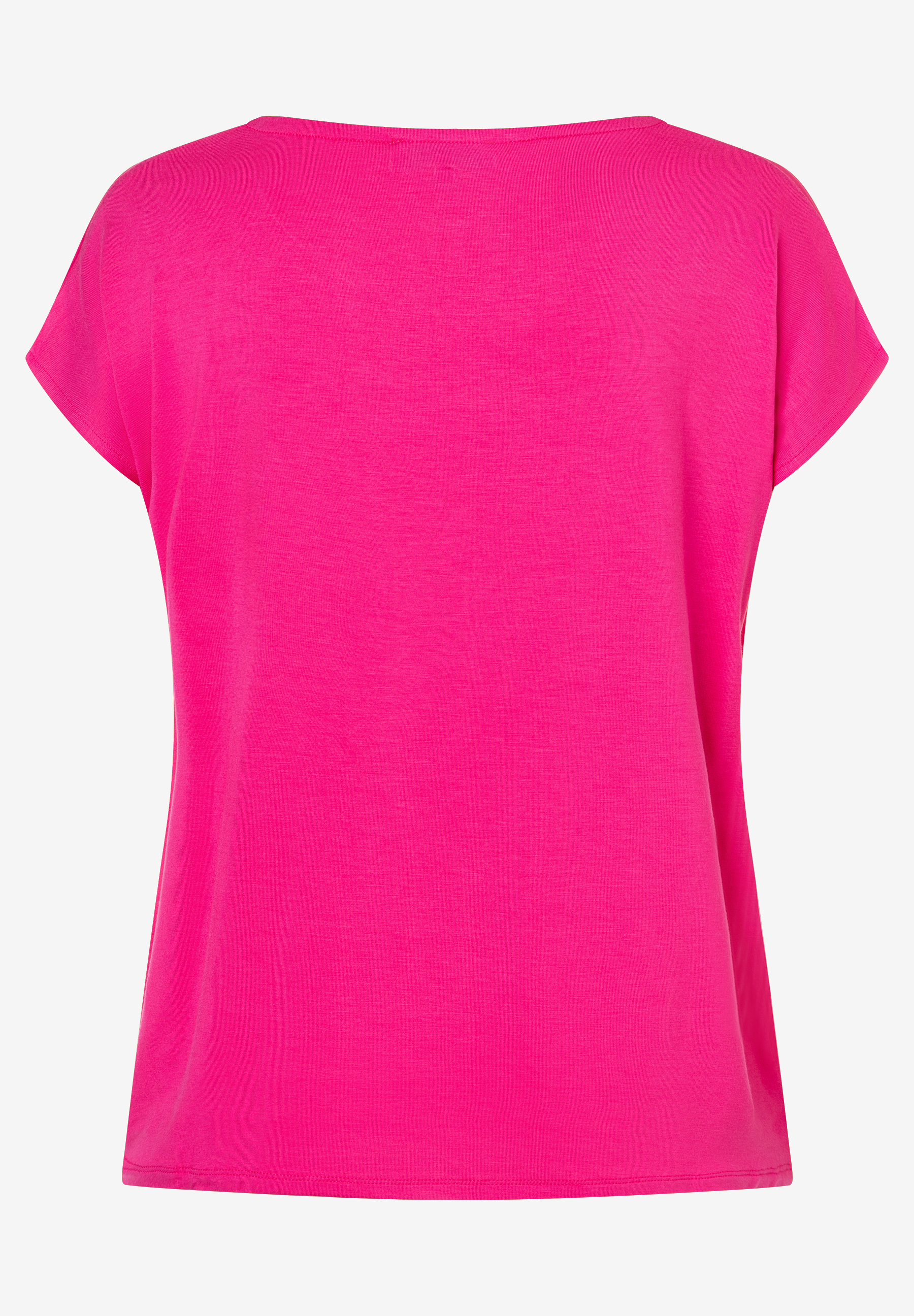 Ein pinkfarbenes MORE & MORE T-Shirt mit kurzen Ärmeln. Ein pinkfarbenes MORE & MORE T-Shirt mit kurzen Ärmeln.