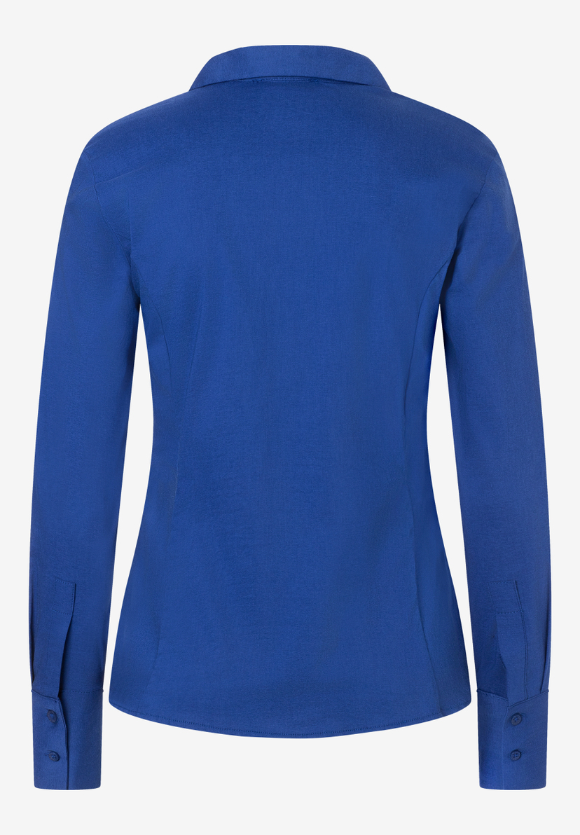 MORE & MORE Damen-Popeline-Bluse aus Baumwollmischung in elegantem Royalblau, Rückseite. Angenehmer Tragekomfort, elastisch, hautfreundlich. MORE & MORE Damen-Popeline-Bluse aus Baumwollmischung in elegantem Royalblau, Rückseite. Angenehmer Tragekomfort, elastisch, hautfreundlich.