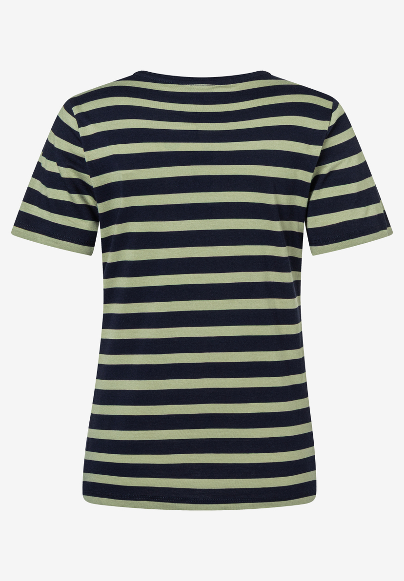 Ein MORE & MORE T-Shirt, ein gestreiftes Jersey-Oberteil mit angenehmen Tragekomfort und Elastizität. Ein MORE & MORE T-Shirt, ein gestreiftes Jersey-Oberteil mit angenehmen Tragekomfort und Elastizität.