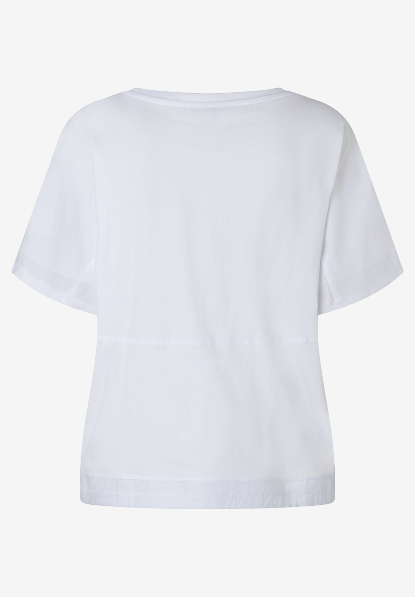 MORE & MORE T-Shirt/Top aus Jersey-Materialmix, Weiß, fließend & hautfreundlich, angenehmer Tragekomfort. MORE & MORE T-Shirt/Top aus Jersey-Materialmix, Weiß, fließend & hautfreundlich, angenehmer Tragekomfort.