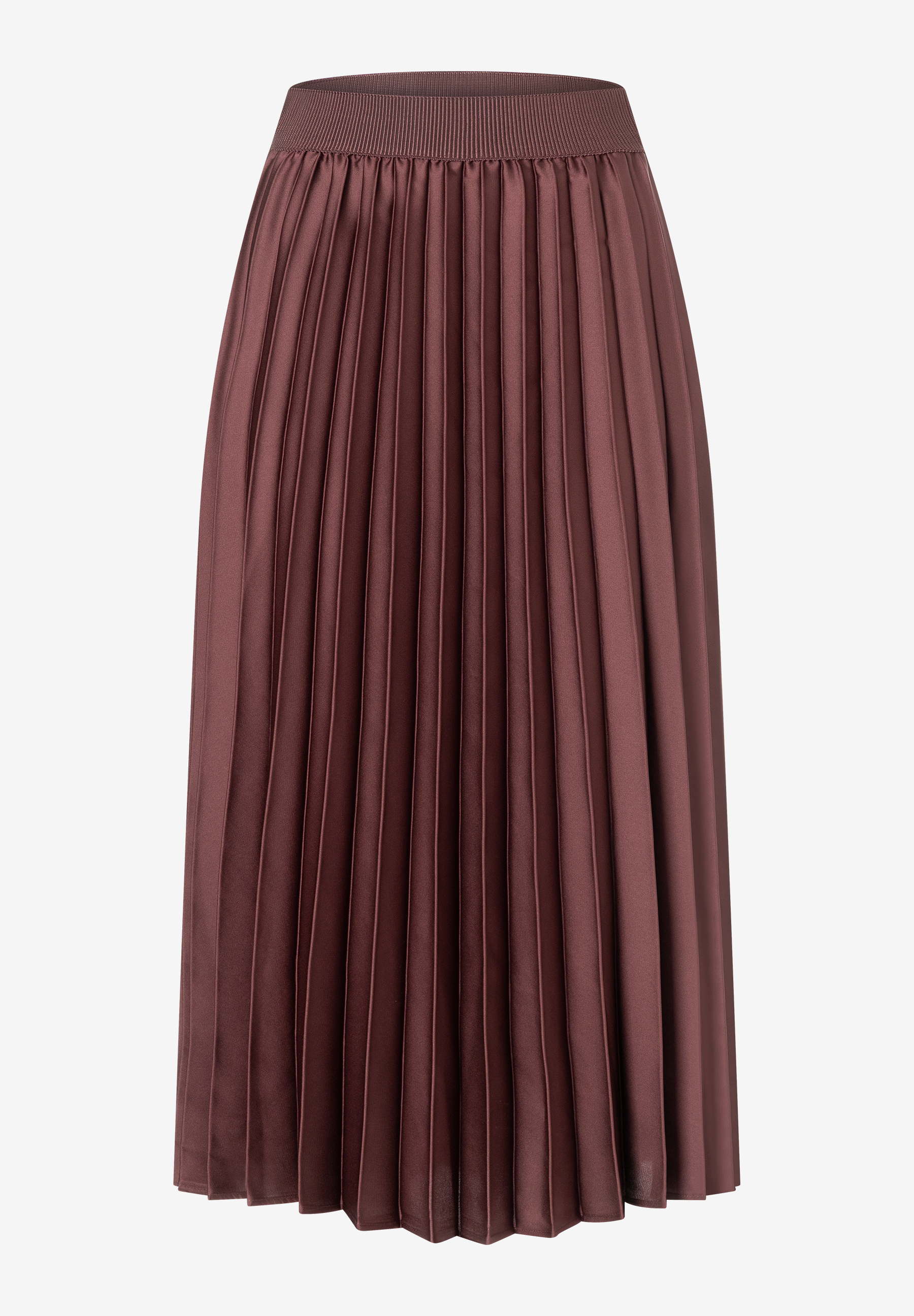 Ein MORE & MORE Rock aus fließendem Polyester mit feinen, gleichmäßigen Falten. Ein MORE & MORE Rock aus fließendem Polyester mit feinen, gleichmäßigen Falten.