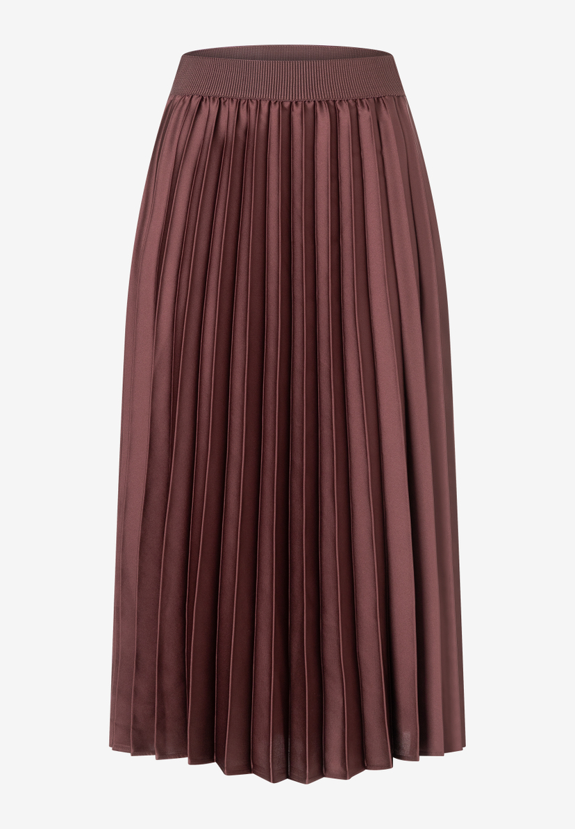 Ein MORE & MORE Rock aus fließendem Polyester mit feinen, gleichmäßigen Falten. Ein MORE & MORE Rock aus fließendem Polyester mit feinen, gleichmäßigen Falten.