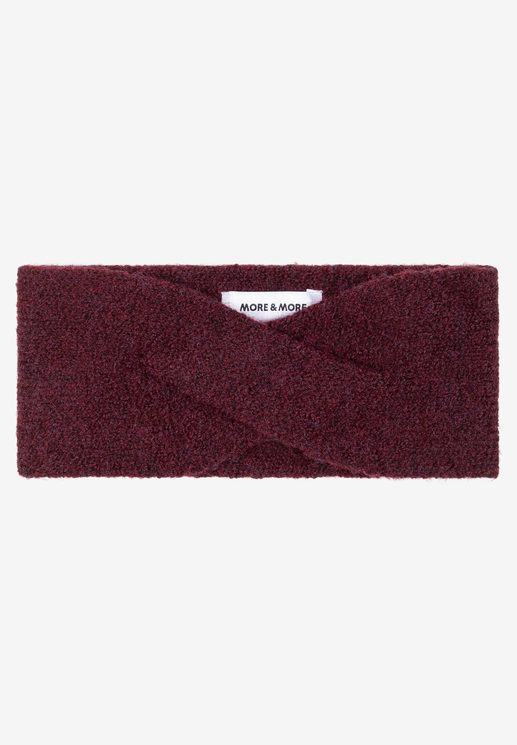 MORE & MORE Accessoire: Ein weinrotes, grob gestricktes Stirnband mit einer zentralen, verdrehten Naht