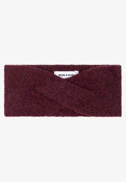 MORE & MORE Accessoire: Ein weinrotes, grob gestricktes Stirnband mit einer zentralen, verdrehten Naht