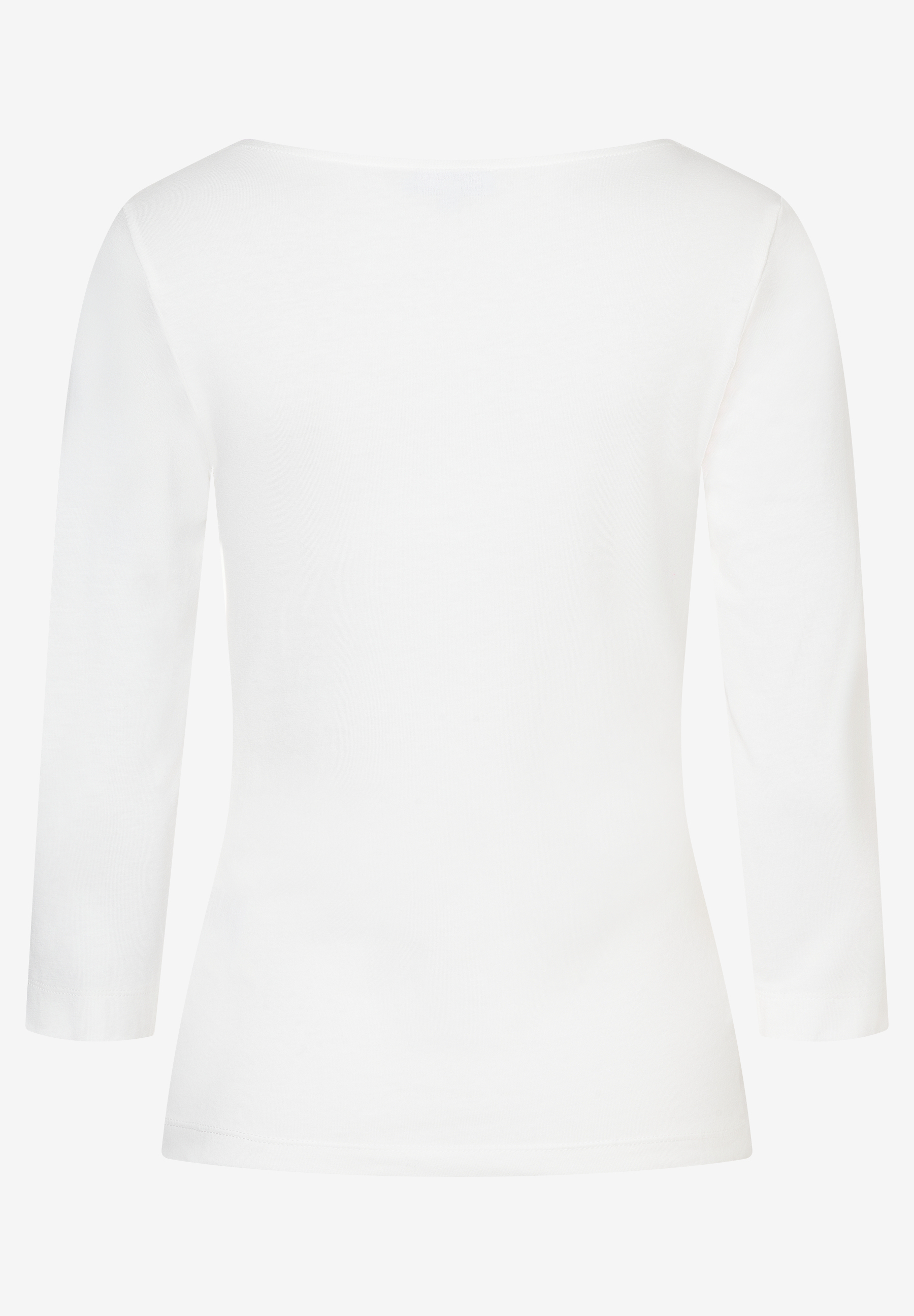 Ein weißes MORE & MORE Jersey-Top mit Dreiviertelärmeln, elastisch und bequem. Ein weißes MORE & MORE Jersey-Top mit Dreiviertelärmeln, elastisch und bequem.