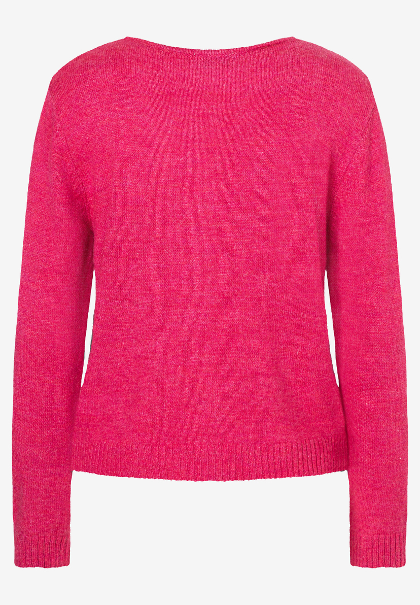 Ein pinkfarbener Strickpullover von MORE & MORE mit Rundhalsausschnitt. Der Stoff ist weich und wärmend. Ein pinkfarbener Strickpullover von MORE & MORE mit Rundhalsausschnitt. Der Stoff ist weich und wärmend.