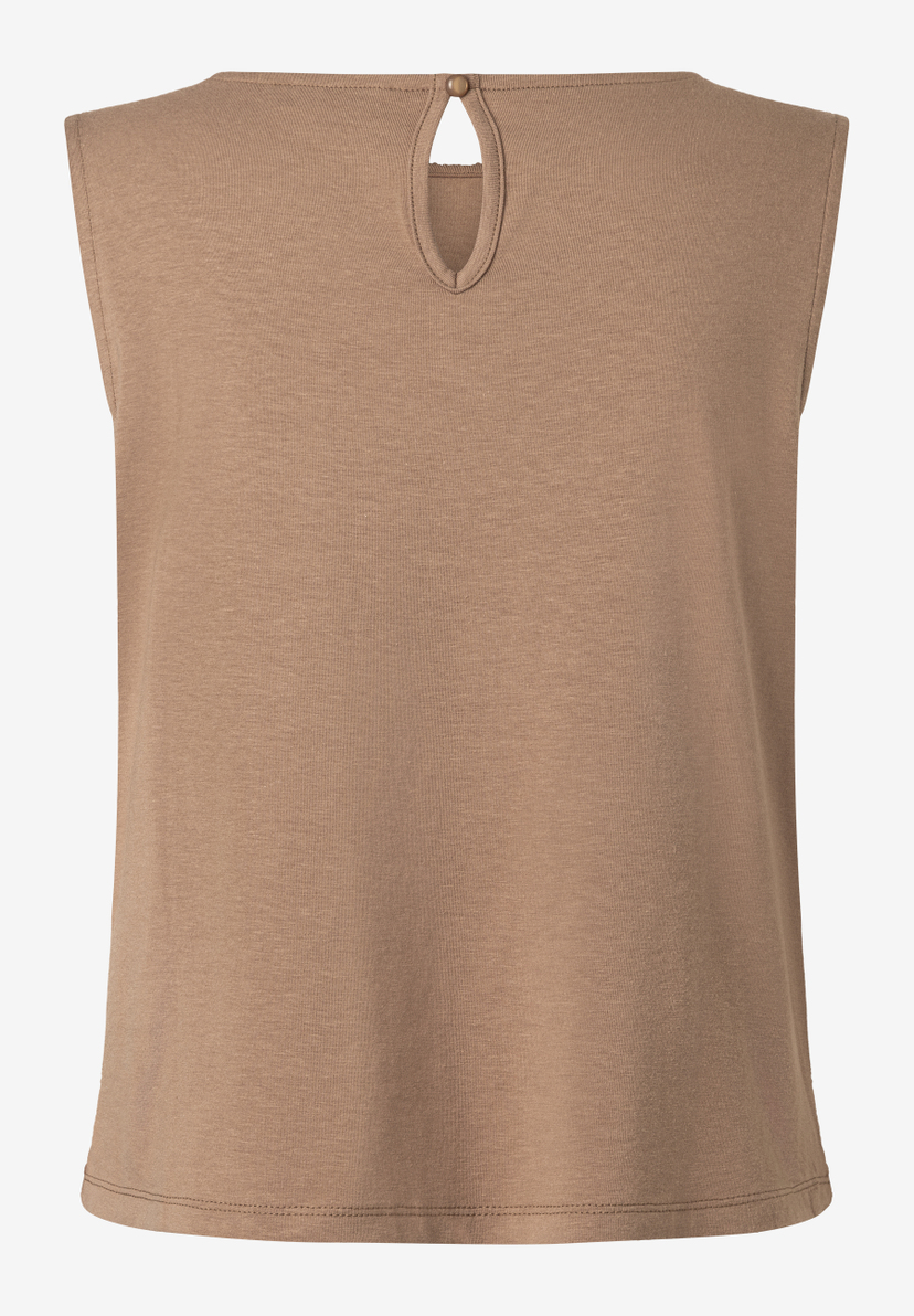 Ärmelloses MORE & MORE Top aus Jersey mit Knopfverschluss hinten. Ärmelloses MORE & MORE Top aus Jersey mit Knopfverschluss hinten.