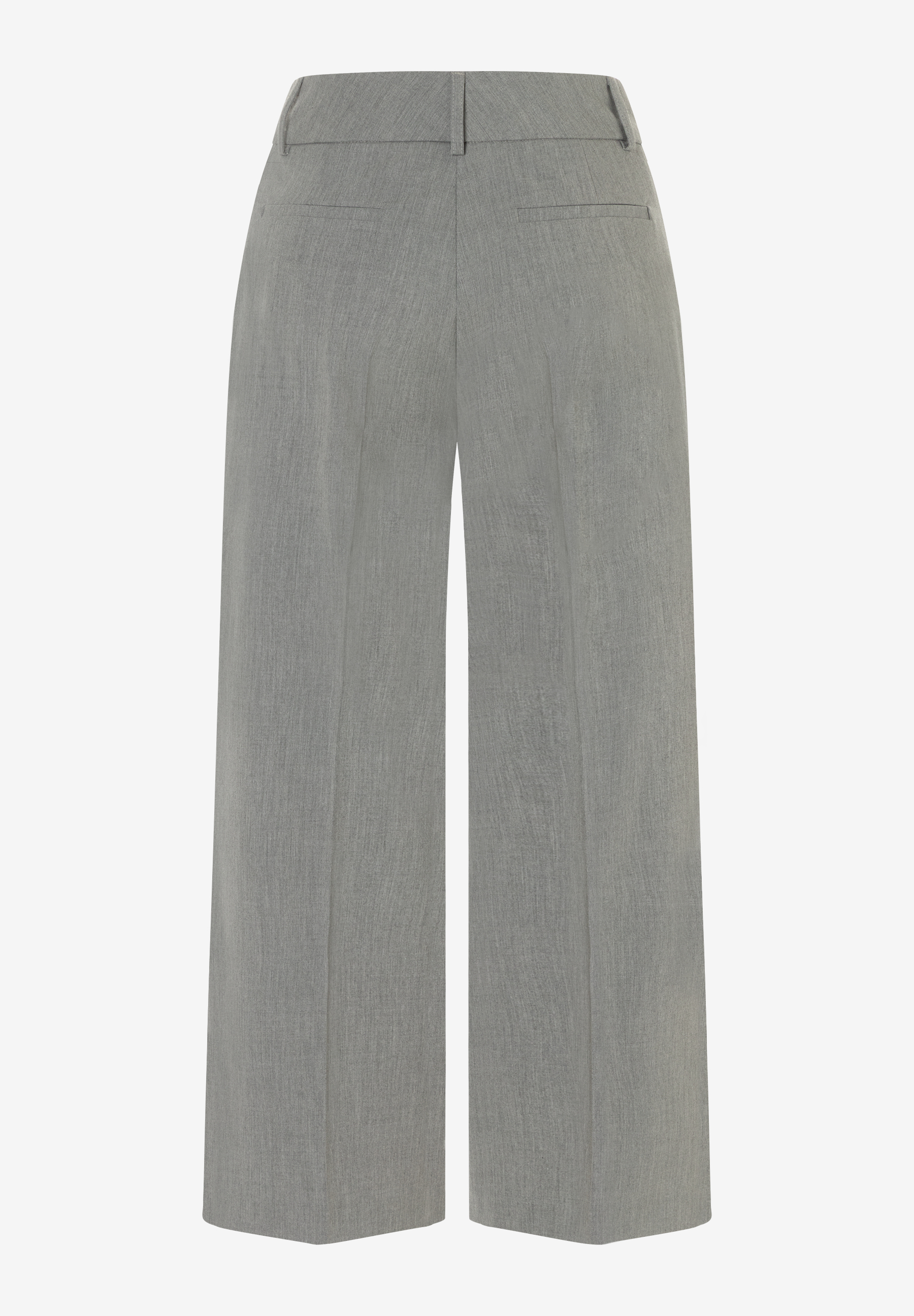 Die graue MORE & MORE Hose hat ein weites Bein und Taschen. Die graue MORE & MORE Hose hat ein weites Bein und Taschen.