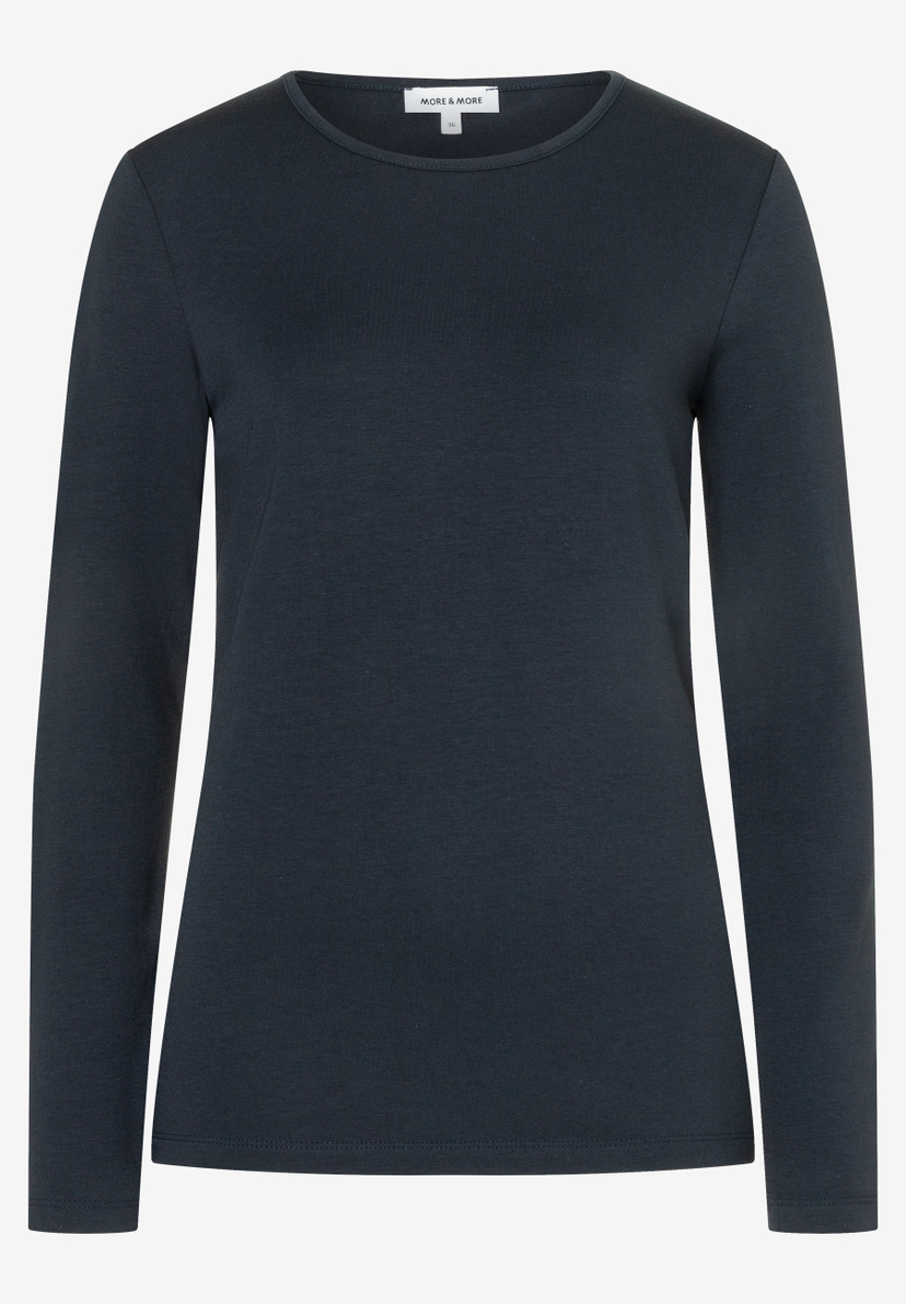MORE & MORE Jersey-Langarmshirt in Dunkelgrau, hautfreundlich und elastisch mit angenehmem Tragekomfort.
