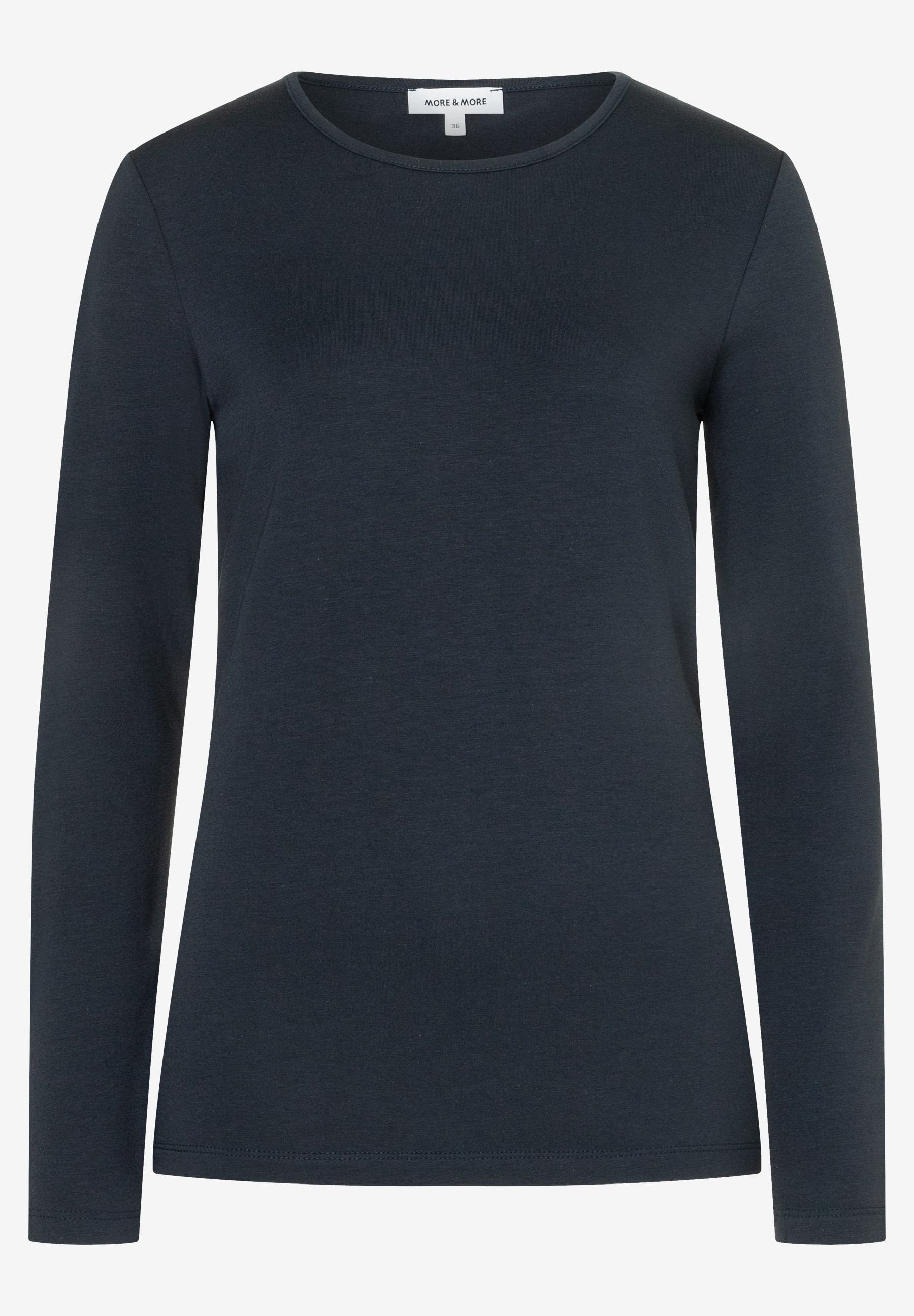 MORE & MORE Jersey-Langarmshirt in Dunkelgrau, hautfreundlich und elastisch mit angenehmem Tragekomfort. MORE & MORE Jersey-Langarmshirt in Dunkelgrau, hautfreundlich und elastisch mit angenehmem Tragekomfort.