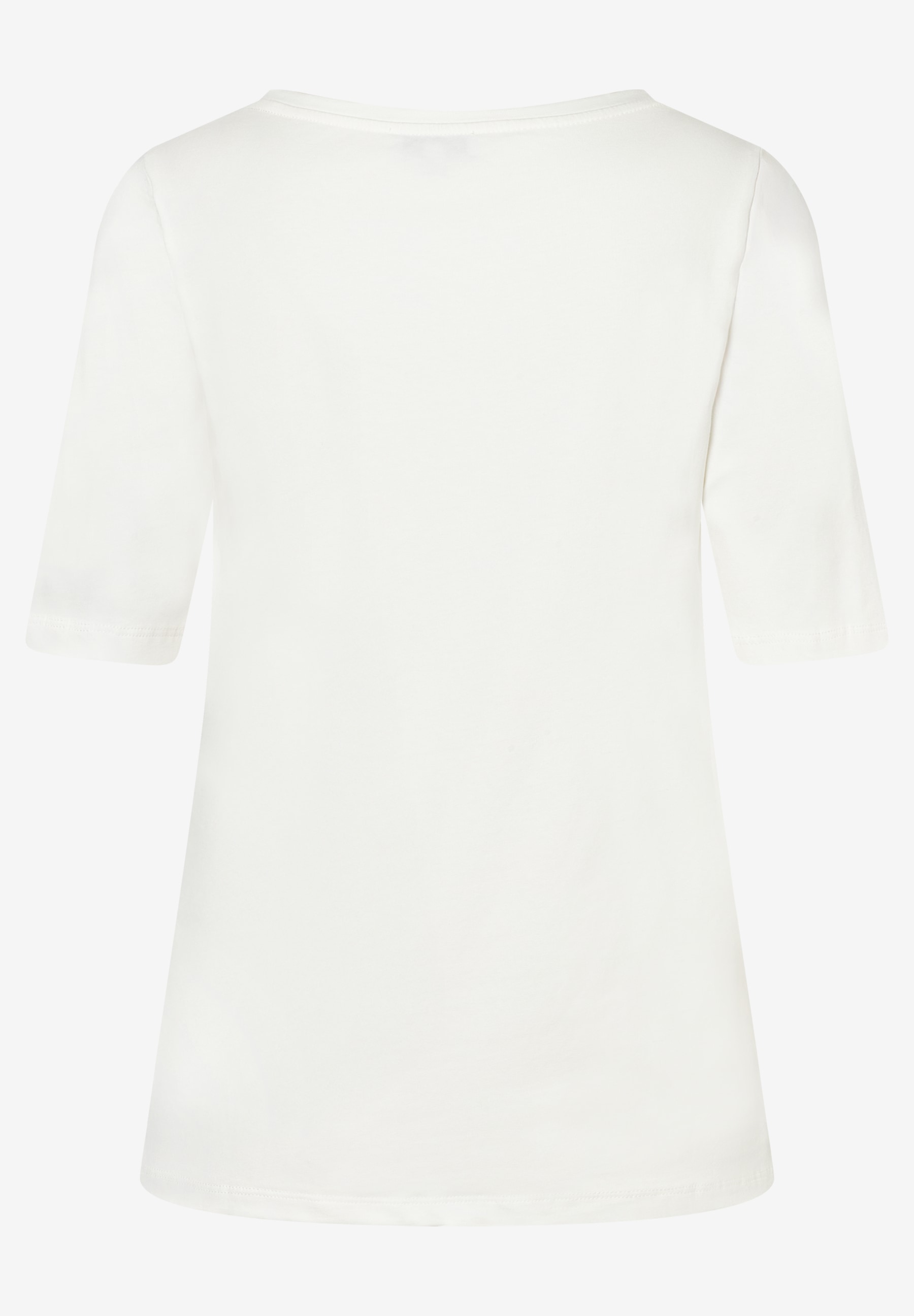 Ein schlichtes, weißes T-Shirt von MORE & MORE, ideal als Basic-Oberteil für verschiedene Outfits. Ein schlichtes, weißes T-Shirt von MORE & MORE, ideal als Basic-Oberteil für verschiedene Outfits.