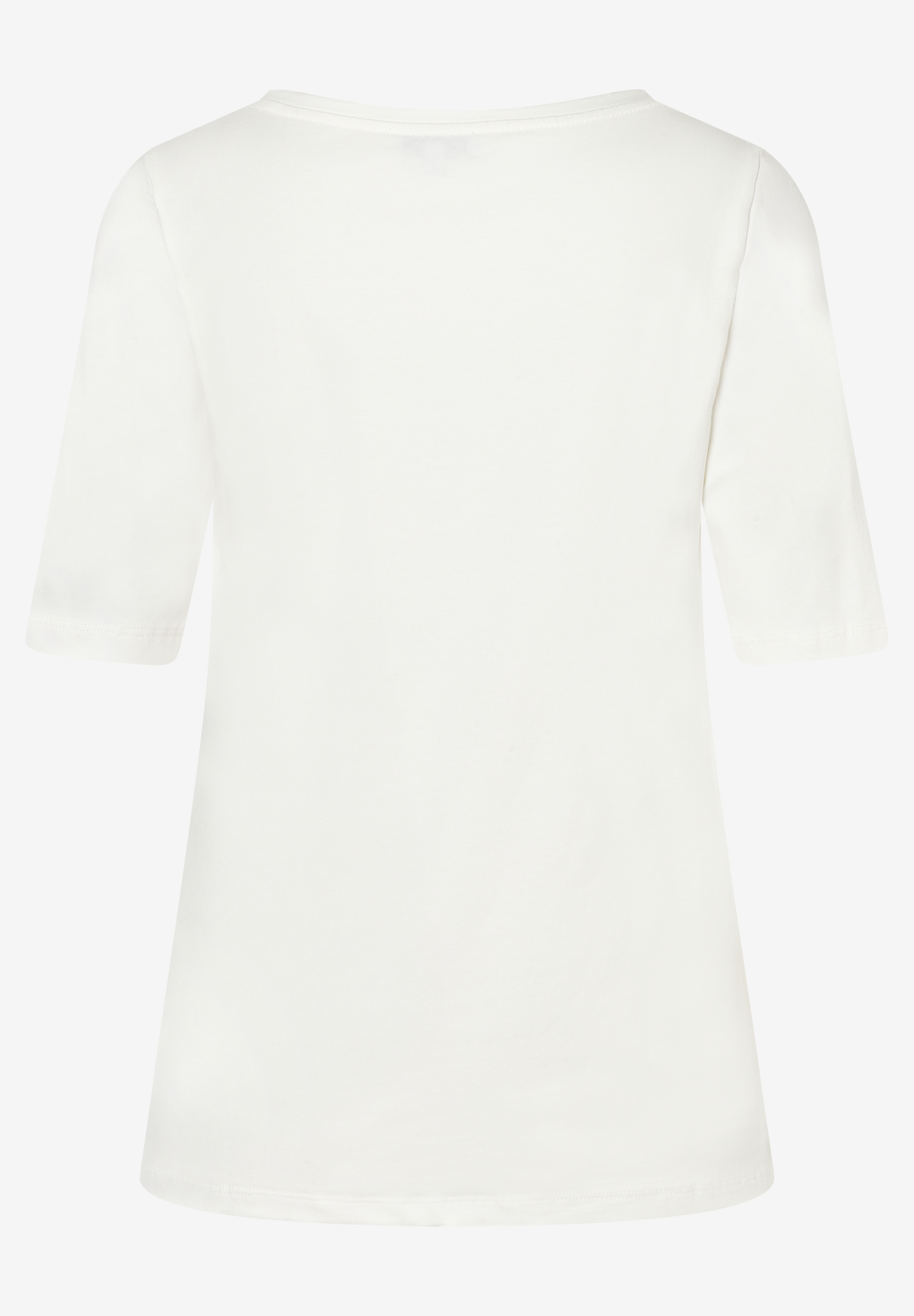 Ein schlichtes, weißes T-Shirt von MORE & MORE, ideal als Basic-Oberteil für verschiedene Outfits. Ein schlichtes, weißes T-Shirt von MORE & MORE, ideal als Basic-Oberteil für verschiedene Outfits.