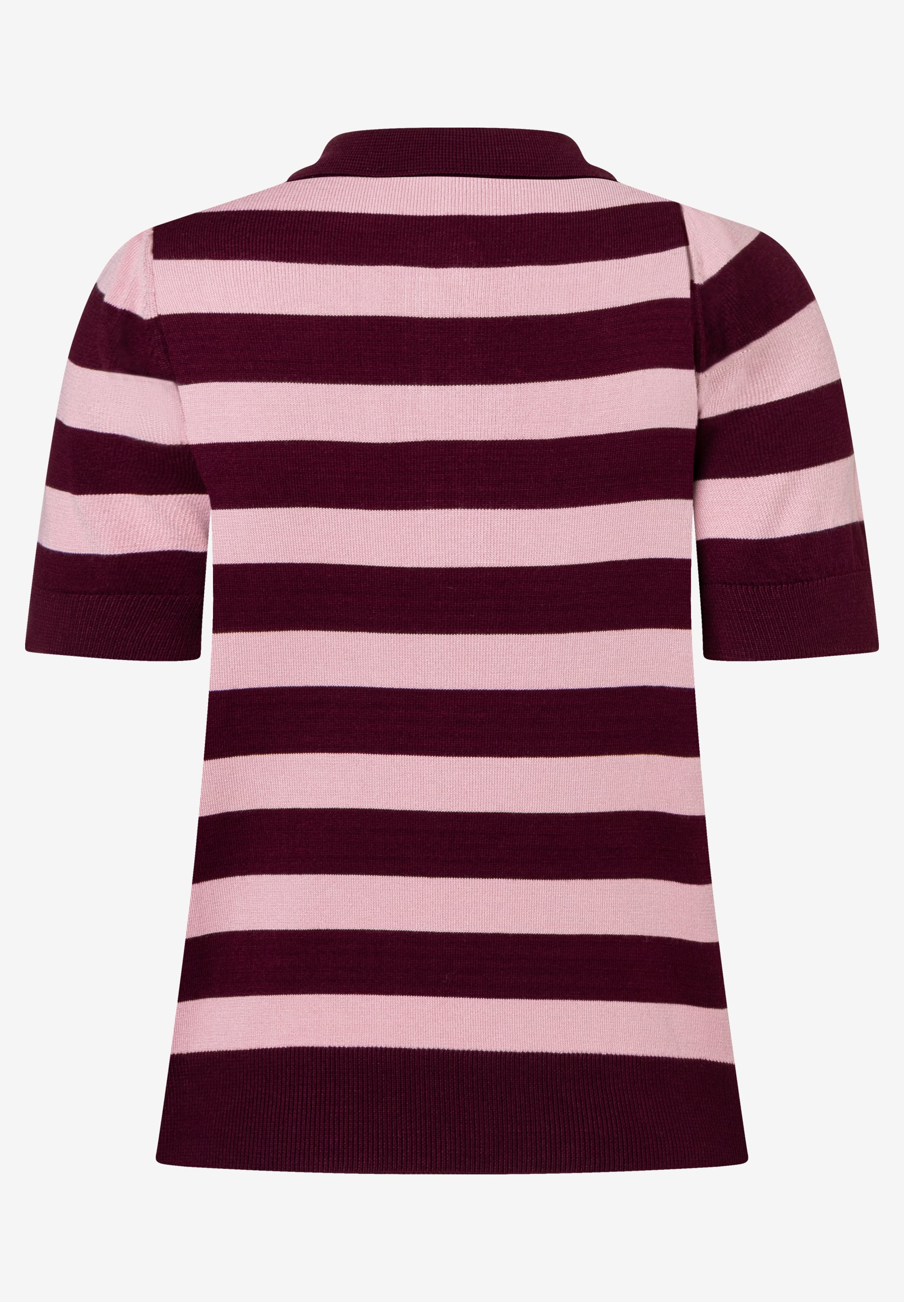 MORE & MORE Feinstrick-Pullover in Pink und Burgunderrot, gestreift, mit halbem Arm und angenehmem Tragekomfort. MORE & MORE Feinstrick-Pullover in Pink und Burgunderrot, gestreift, mit halbem Arm und angenehmem Tragekomfort.