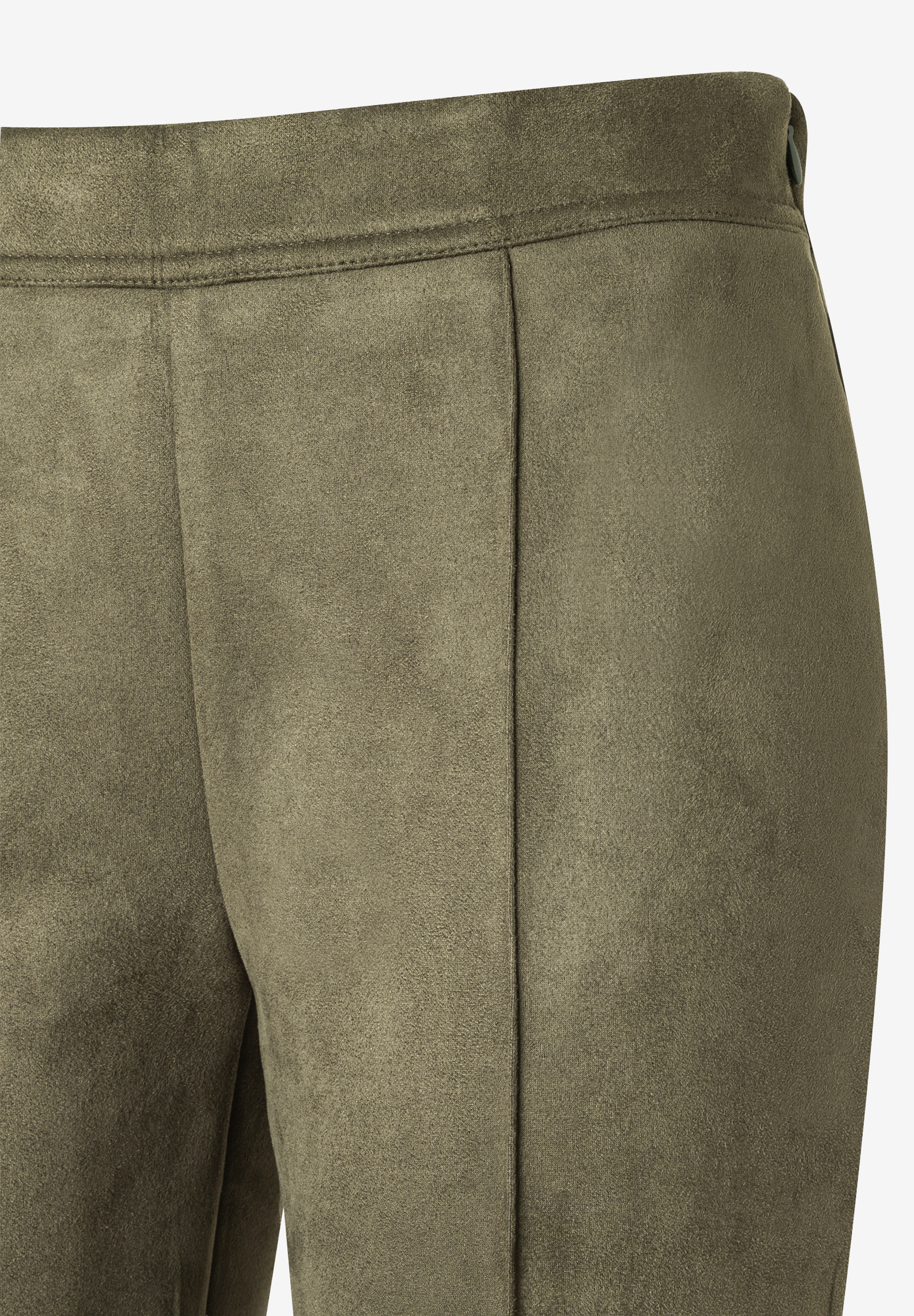 Nahaufnahme einer MORE & MORE Hose aus Kunstleder mit angenehmem, weichem Griff. Nahaufnahme einer MORE & MORE Hose aus Kunstleder mit angenehmem, weichem Griff.