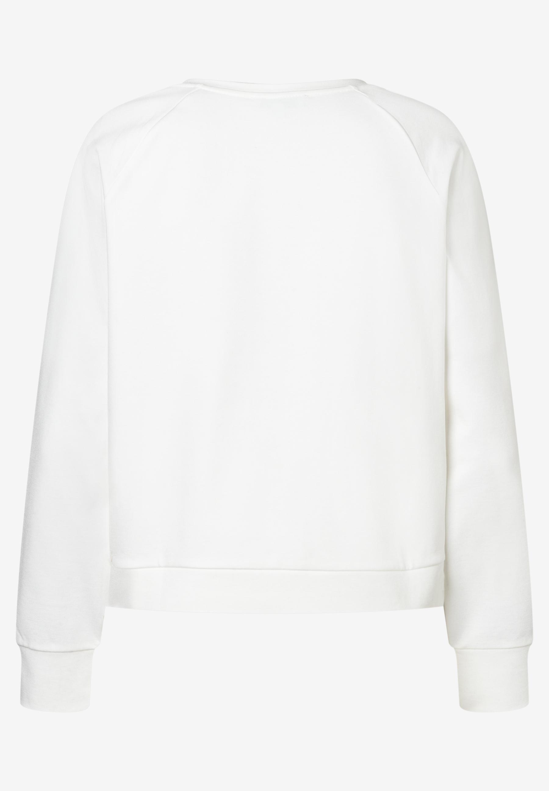 Ein weißes Sweatshirt von MORE & MORE mit Raglanärmeln. Ein weißes Sweatshirt von MORE & MORE mit Raglanärmeln.