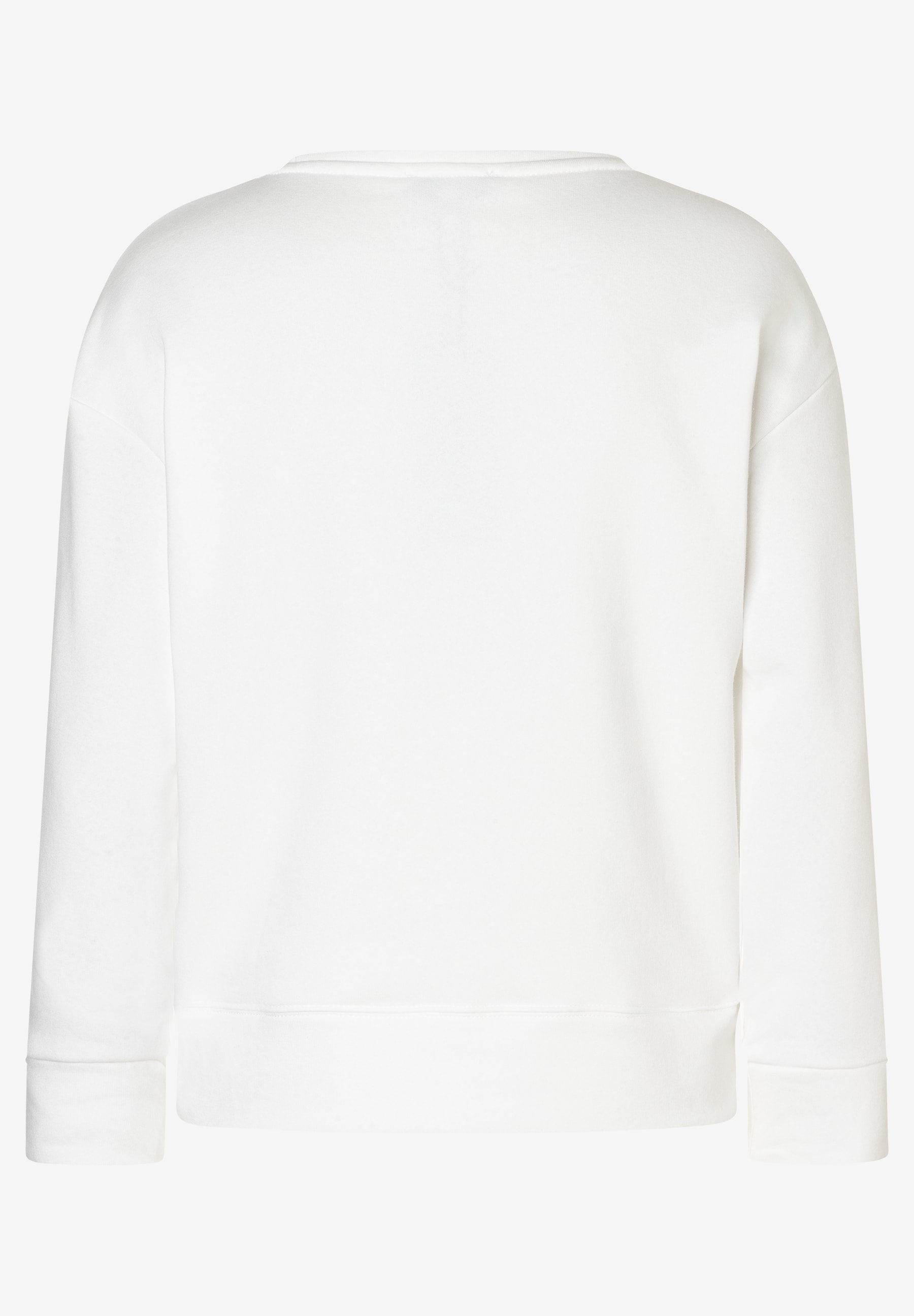 Ein weißes MORE & MORE Sweatshirt von hinten auf weißem Hintergrund. Ein weißes MORE & MORE Sweatshirt von hinten auf weißem Hintergrund.
