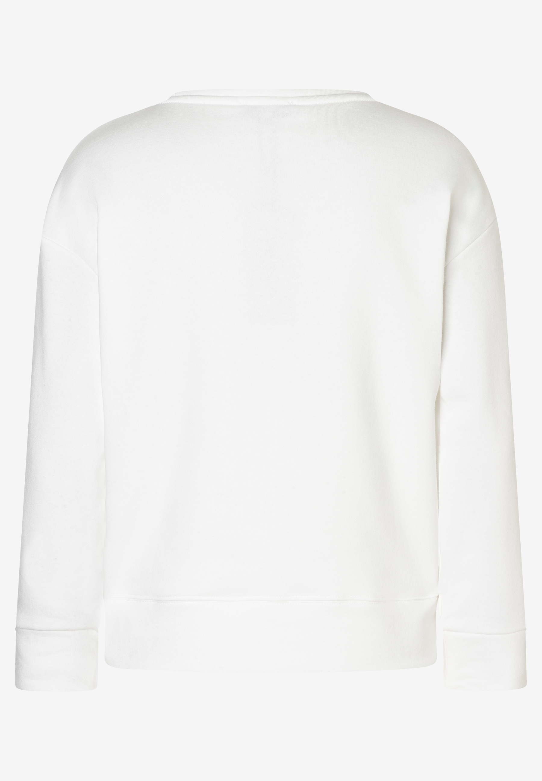 Ein weißes MORE & MORE Sweatshirt von hinten auf weißem Hintergrund. Ein weißes MORE & MORE Sweatshirt von hinten auf weißem Hintergrund.