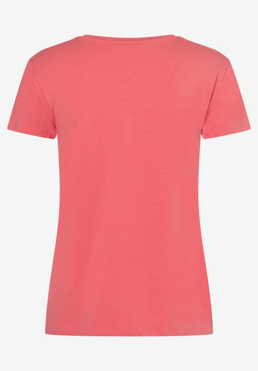 Ein korallfarbenes MORE & MORE T-Shirt mit Jersey-Material und kurzem Arm. Ein korallfarbenes MORE & MORE T-Shirt mit Jersey-Material und kurzem Arm.