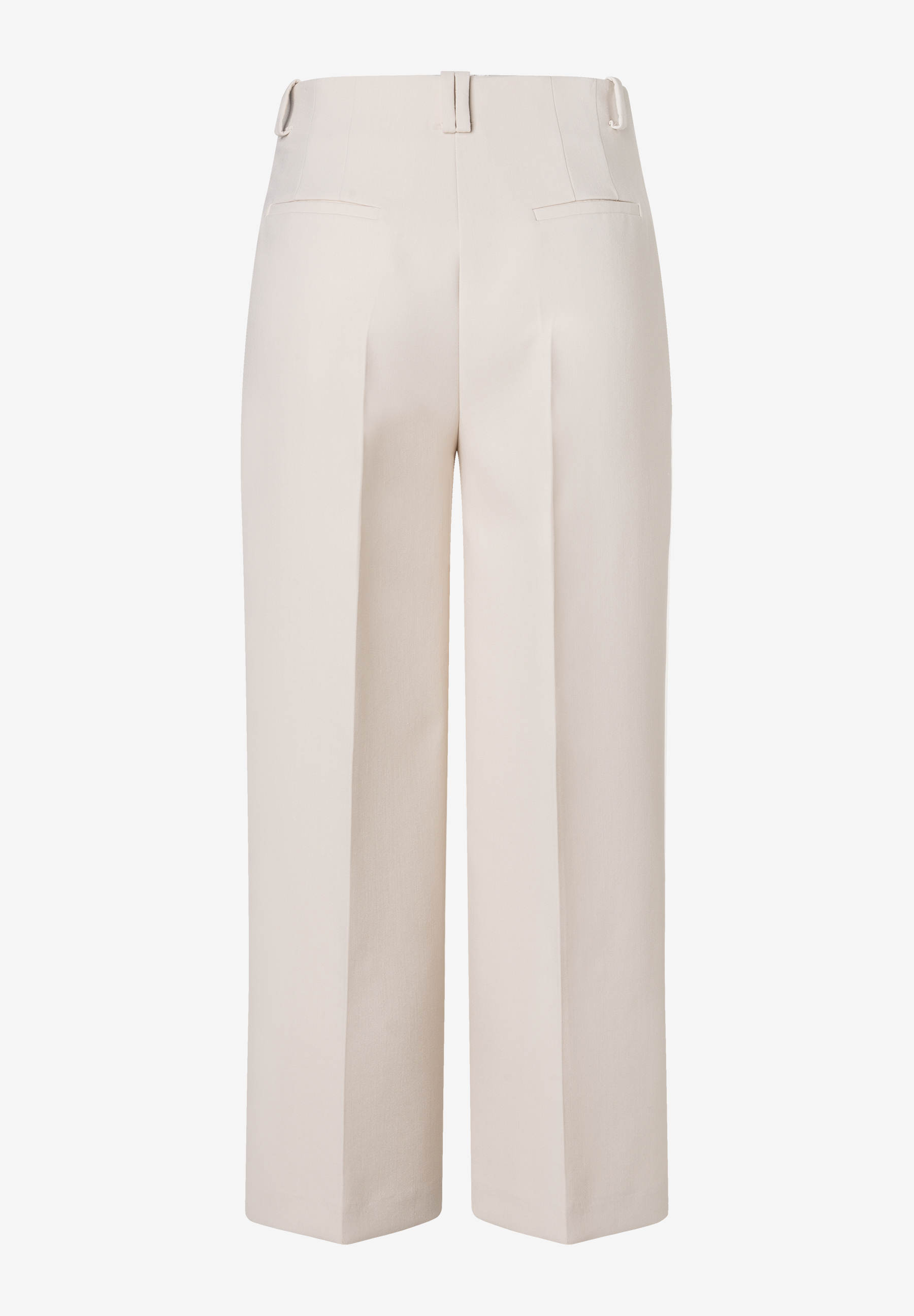 MORE & MORE beigefarbene Jeans im Culotte-Stil mit geraden Beinen und zwei Gesäßtaschen.