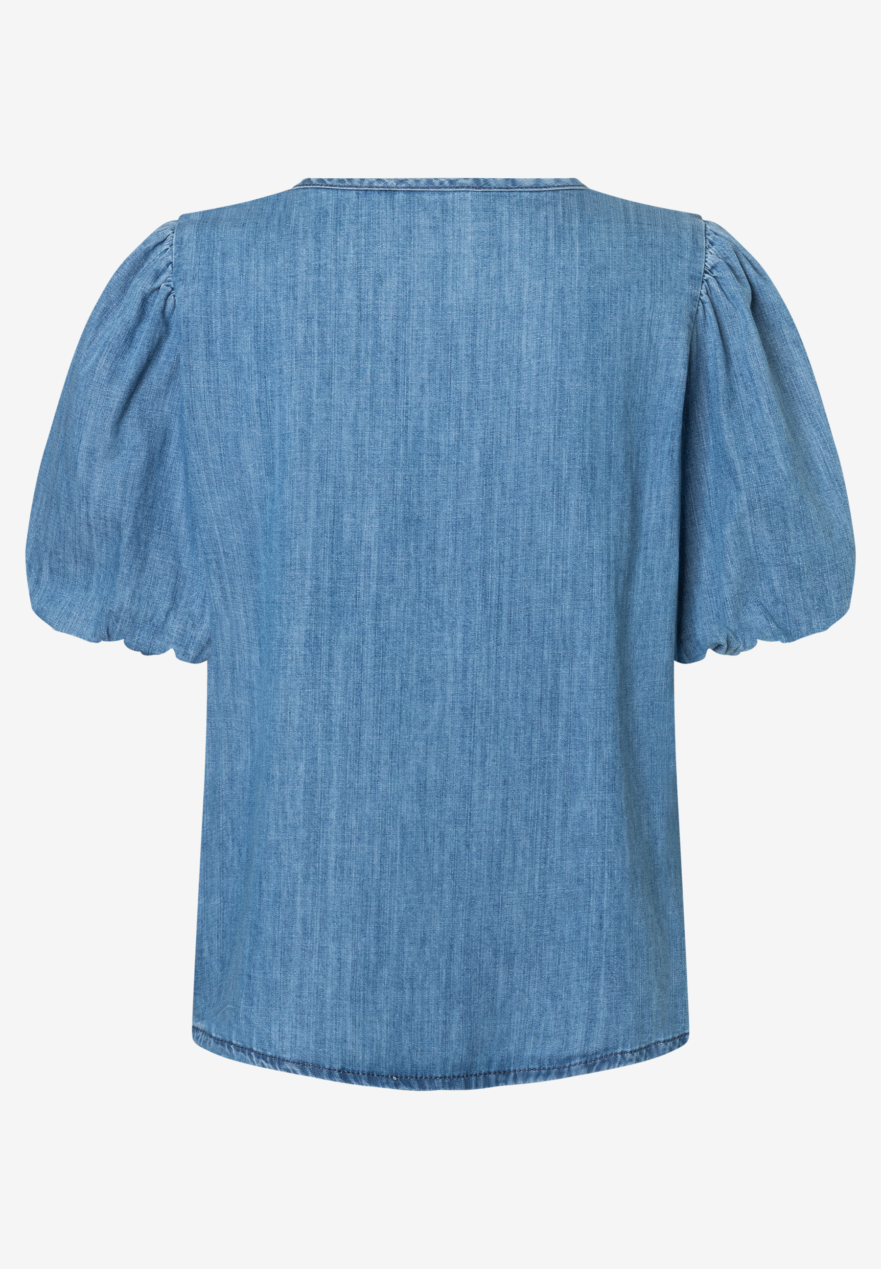 MORE & MORE Damen-Denimbluse aus Baumwolle mit bauschigen Ärmeln und hohem Tragekomfort. MORE & MORE Damen-Denimbluse aus Baumwolle mit bauschigen Ärmeln und hohem Tragekomfort.