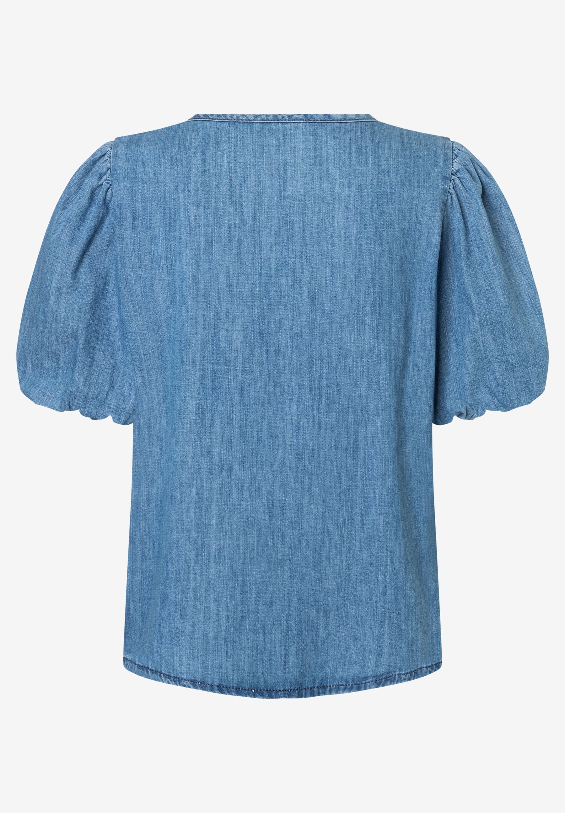 MORE & MORE Damen-Denimbluse aus Baumwolle mit bauschigen Ärmeln und hohem Tragekomfort. MORE & MORE Damen-Denimbluse aus Baumwolle mit bauschigen Ärmeln und hohem Tragekomfort.